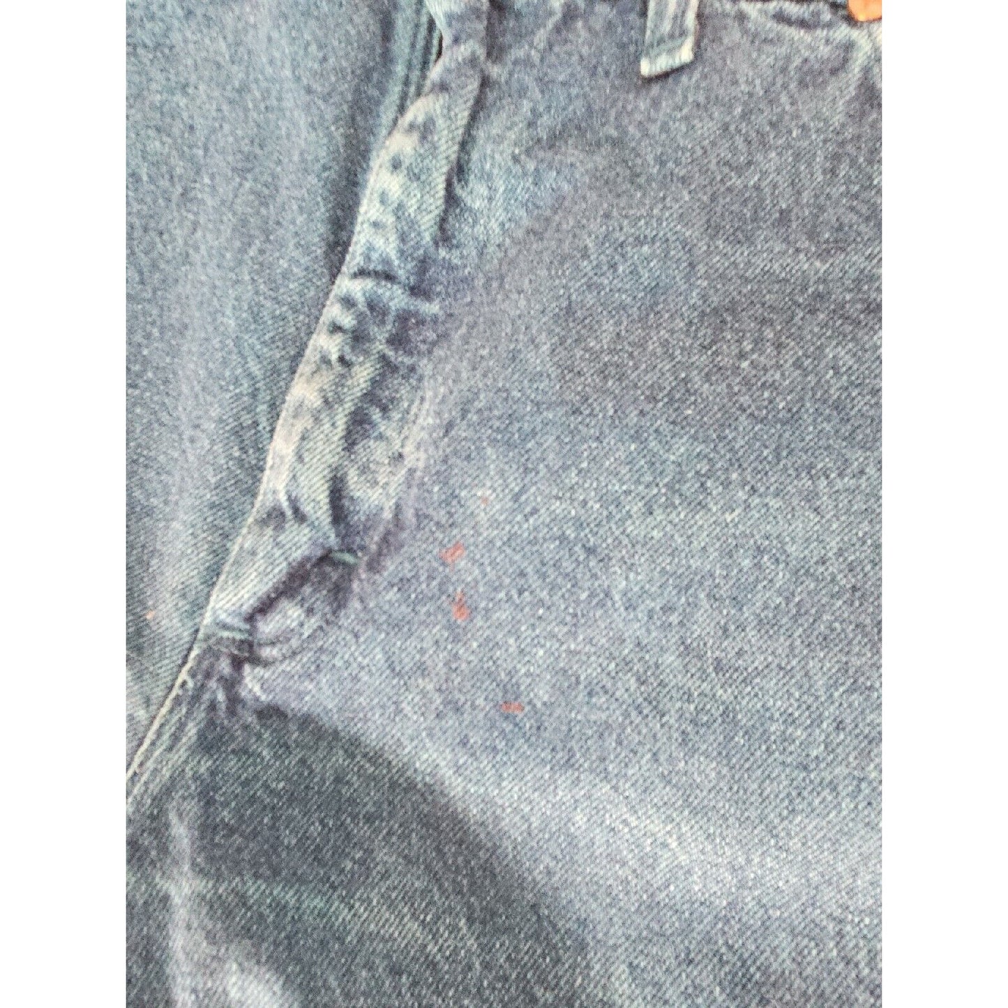 VTG Wrangler Made In USA Blue Green Hand Dyed Straight Leg Jeans Size 36 X 32