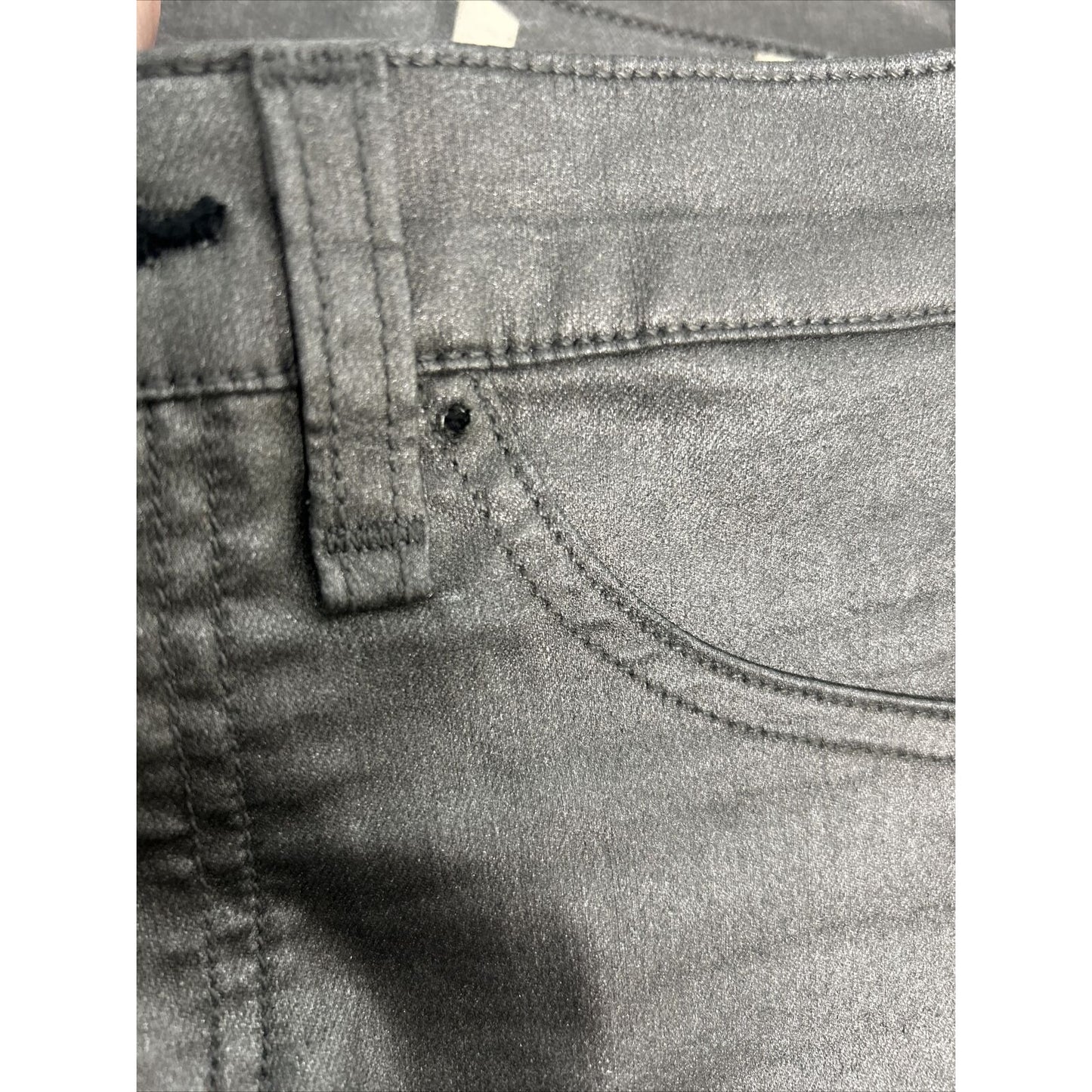 Rag & Bone For Intermix Pewter Vegan Leather Ankle Zipper Capri Pants (25x26.5)