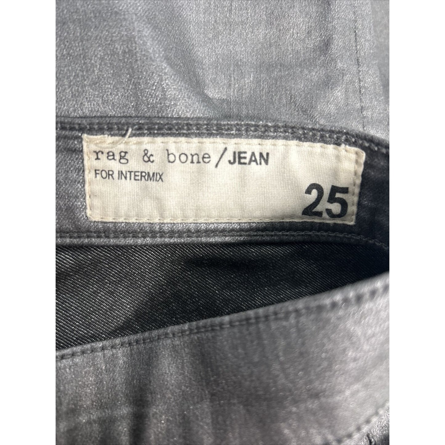 Rag & Bone For Intermix Pewter Vegan Leather Ankle Zipper Capri Pants (25x26.5)