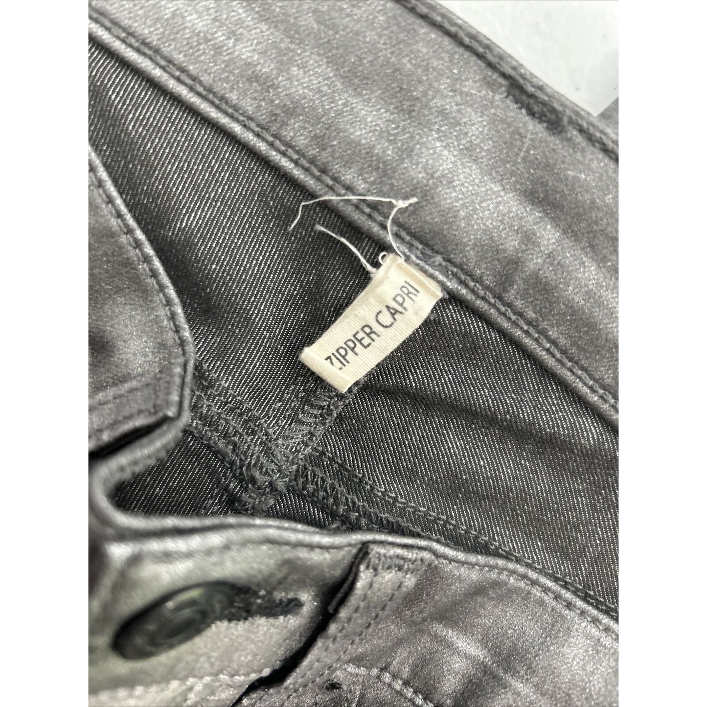 Rag & Bone For Intermix Pewter Vegan Leather Ankle Zipper Capri Pants (25x26.5)