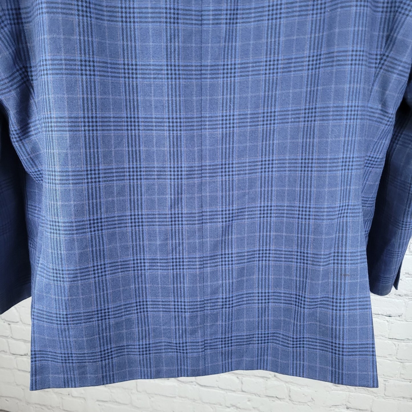 Van Heusen Studio Blue Plaid 2 Button Vented Notch Blazer Sport Coat Size 48R