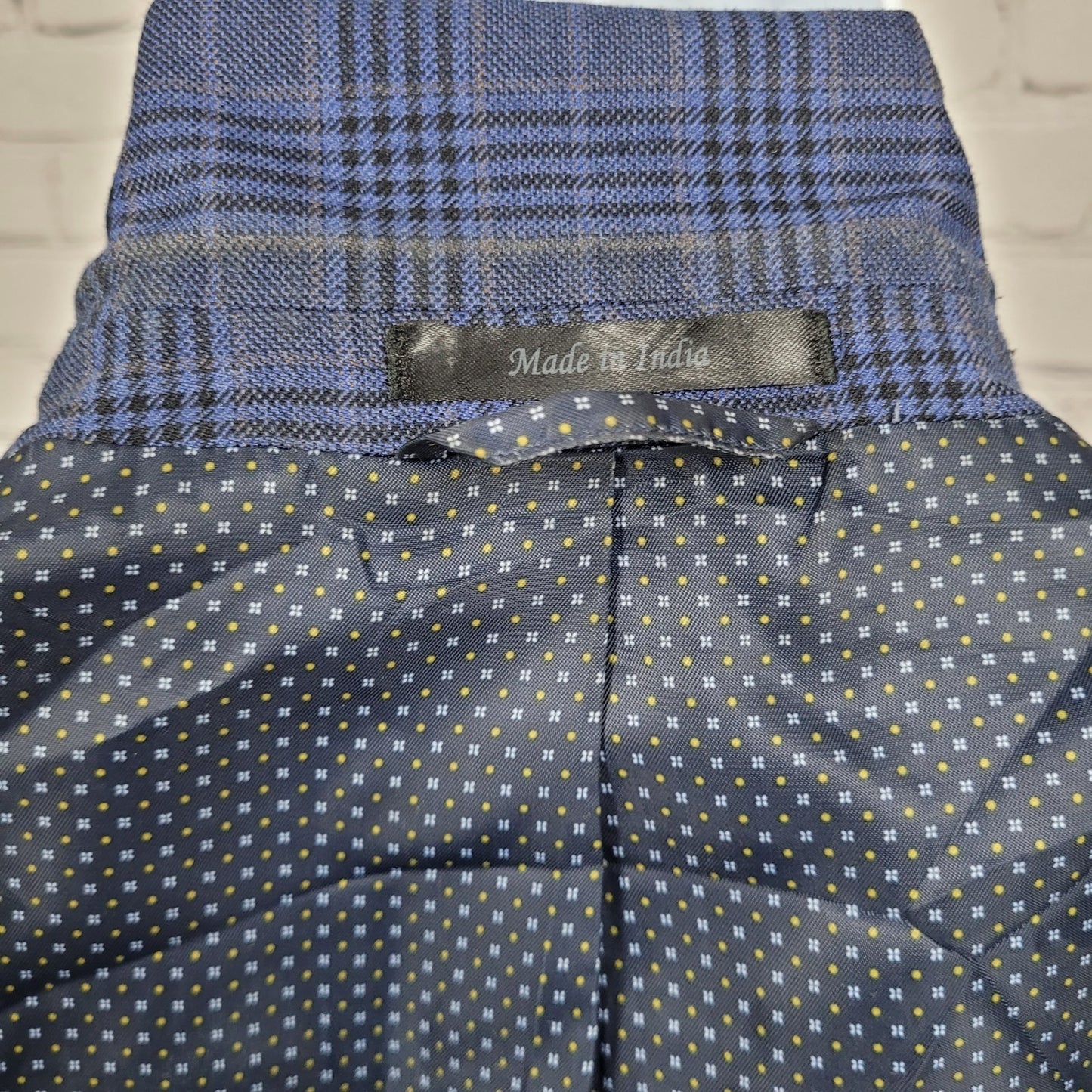Van Heusen Studio Blue Plaid 2 Button Vented Notch Blazer Sport Coat Size 48R