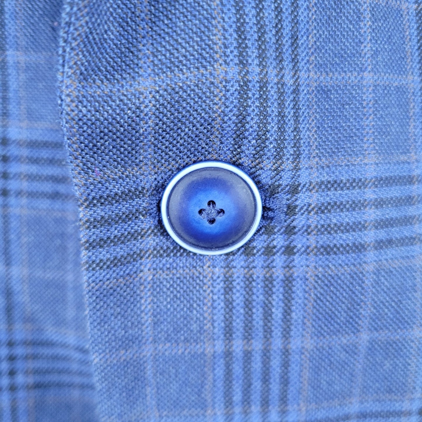 Van Heusen Studio Blue Plaid 2 Button Vented Notch Blazer Sport Coat Size 48R