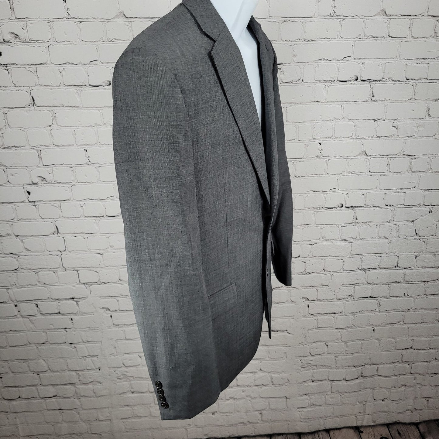 Lauren Ralph Lauren Grey 100% Wool Stretch 2 Button Blazer Sport Coat Size 40L