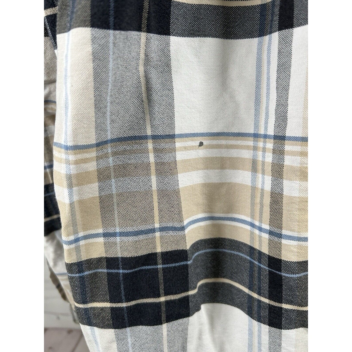 Twenty X Wrangler Jean Co Plaid White Brown Blue Long Sleeve Button Plaid XL