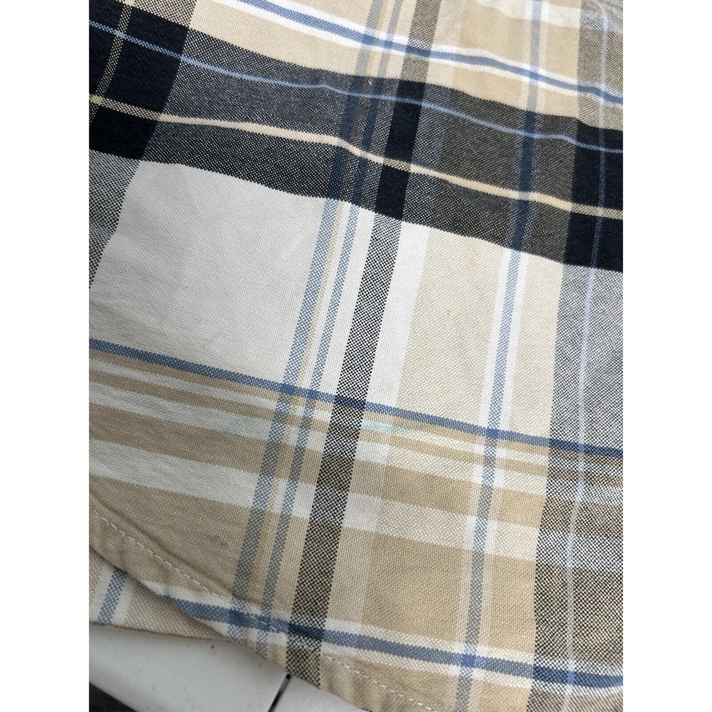 Twenty X Wrangler Jean Co Plaid White Brown Blue Long Sleeve Button Plaid XL