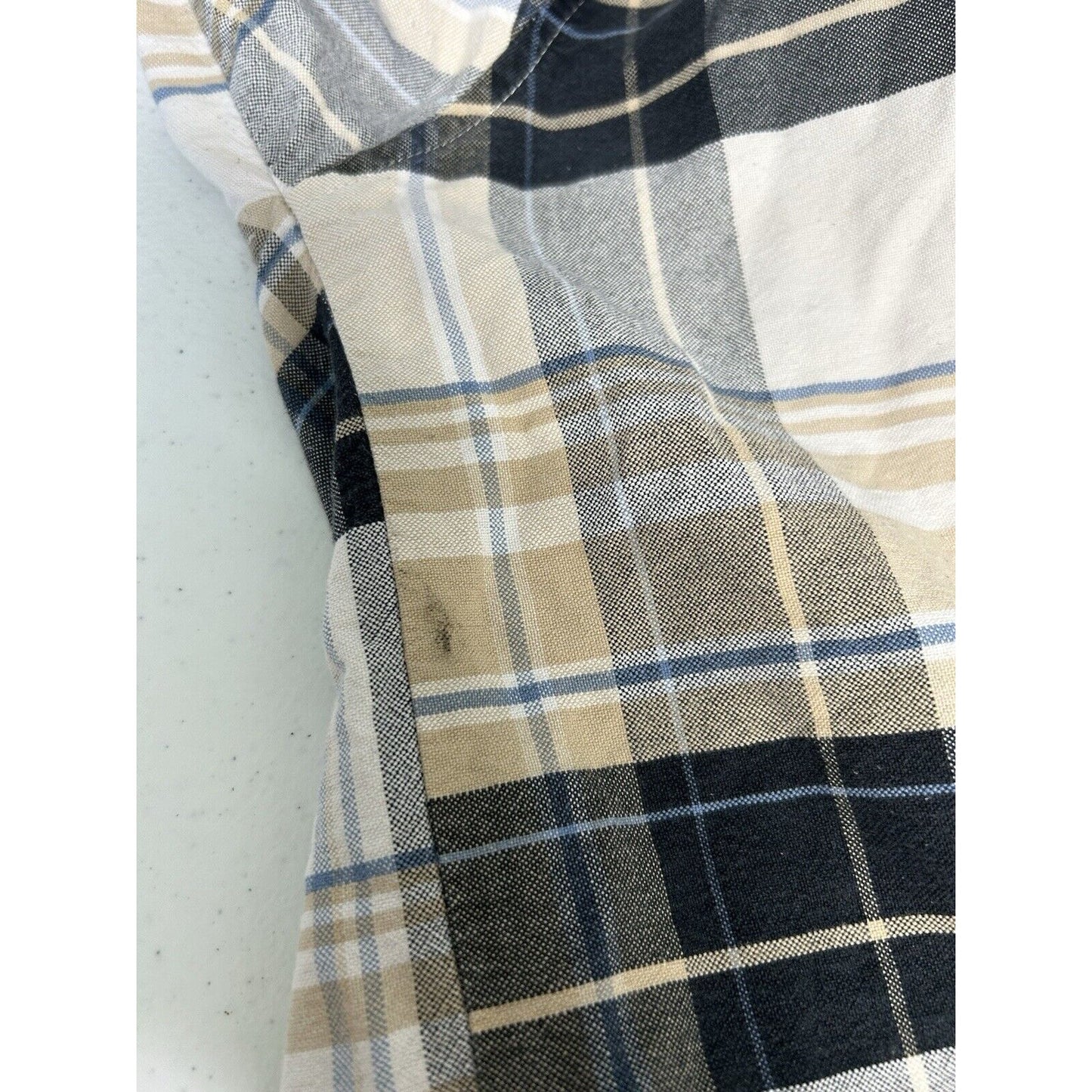 Twenty X Wrangler Jean Co Plaid White Brown Blue Long Sleeve Button Plaid XL