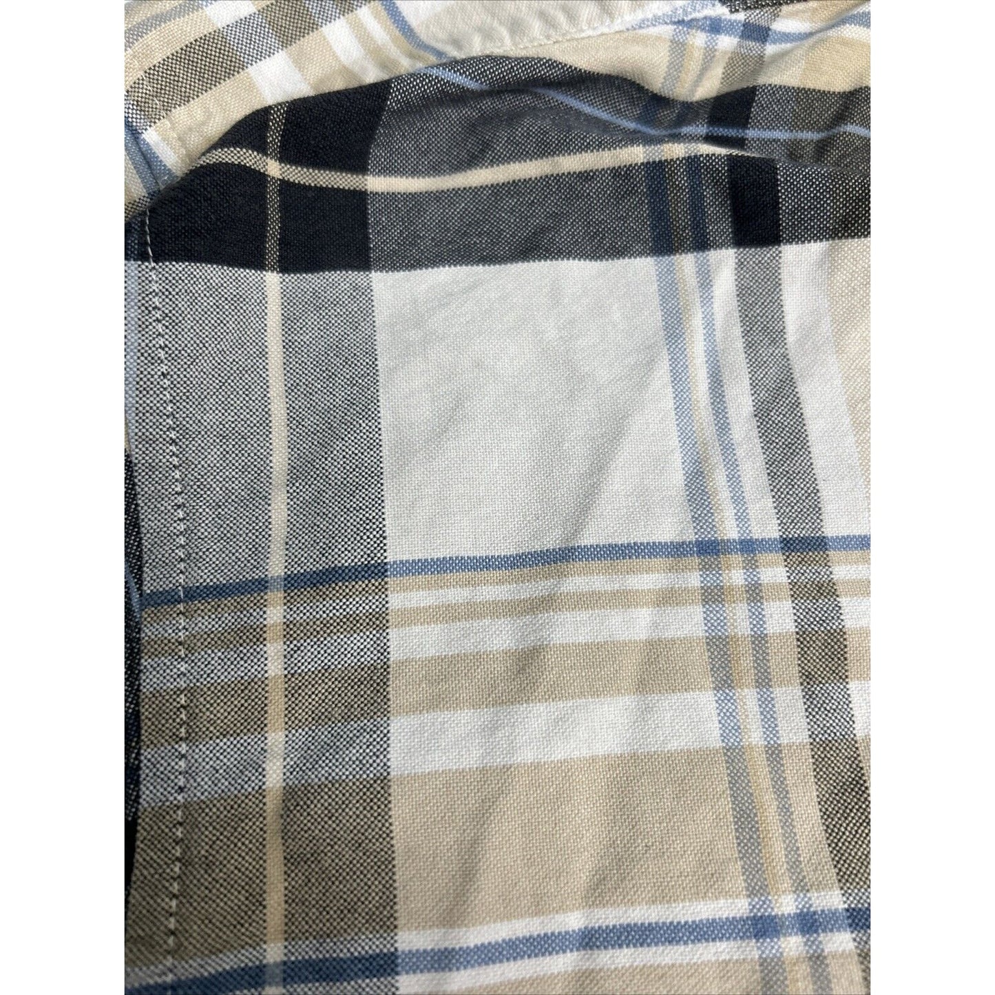 Twenty X Wrangler Jean Co Plaid White Brown Blue Long Sleeve Button Plaid XL