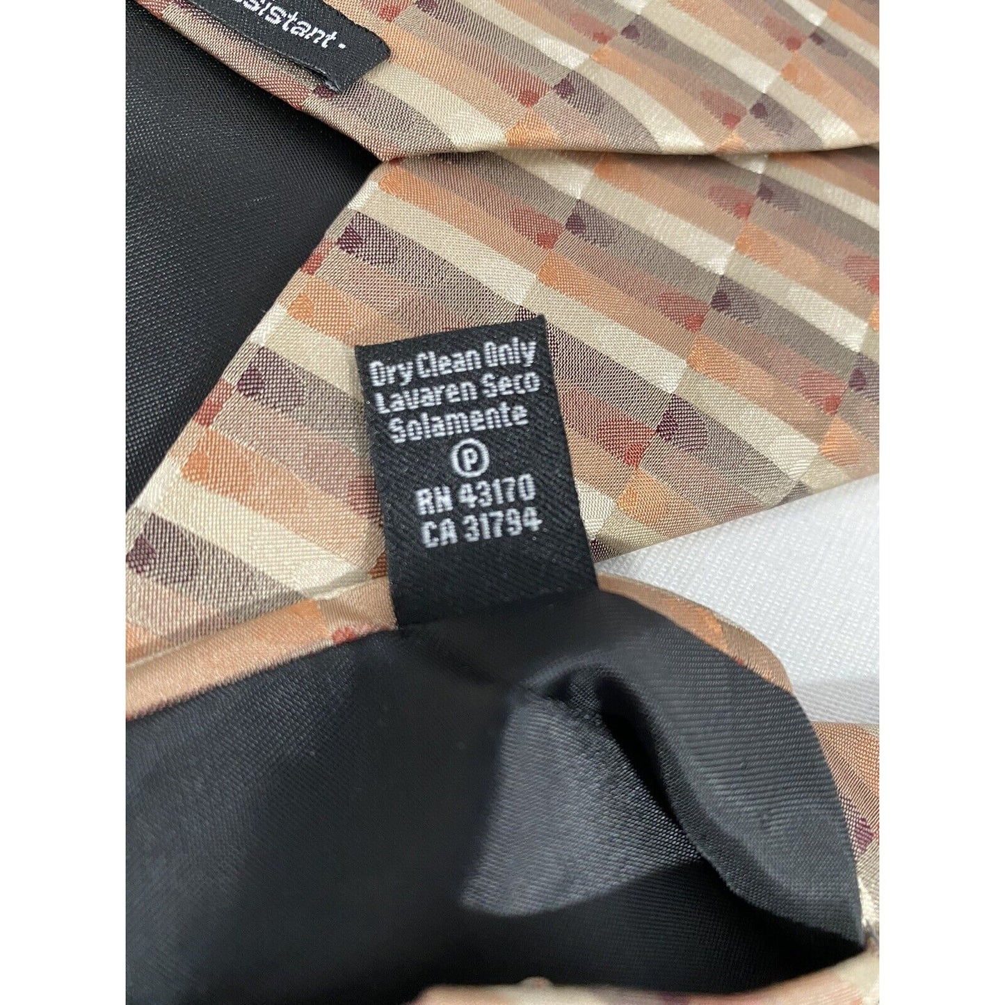 Croft Barrow Multicolored Stain Resistant 100% Silk Handmade Necktie 58” x 3.75”