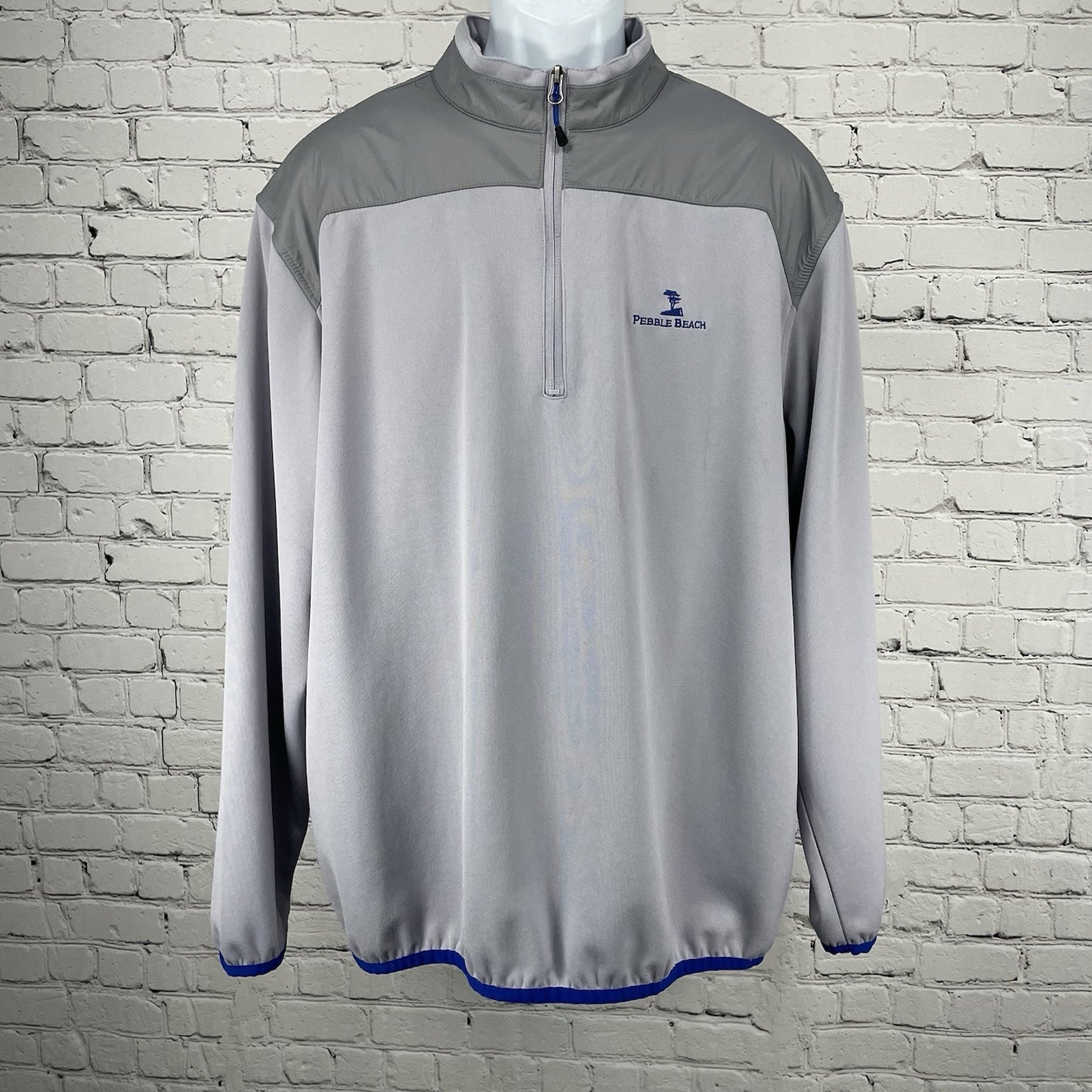 Pebble Beach Grey Purple Performance 1/4 Zip Pullover Sweater Golf Size XL