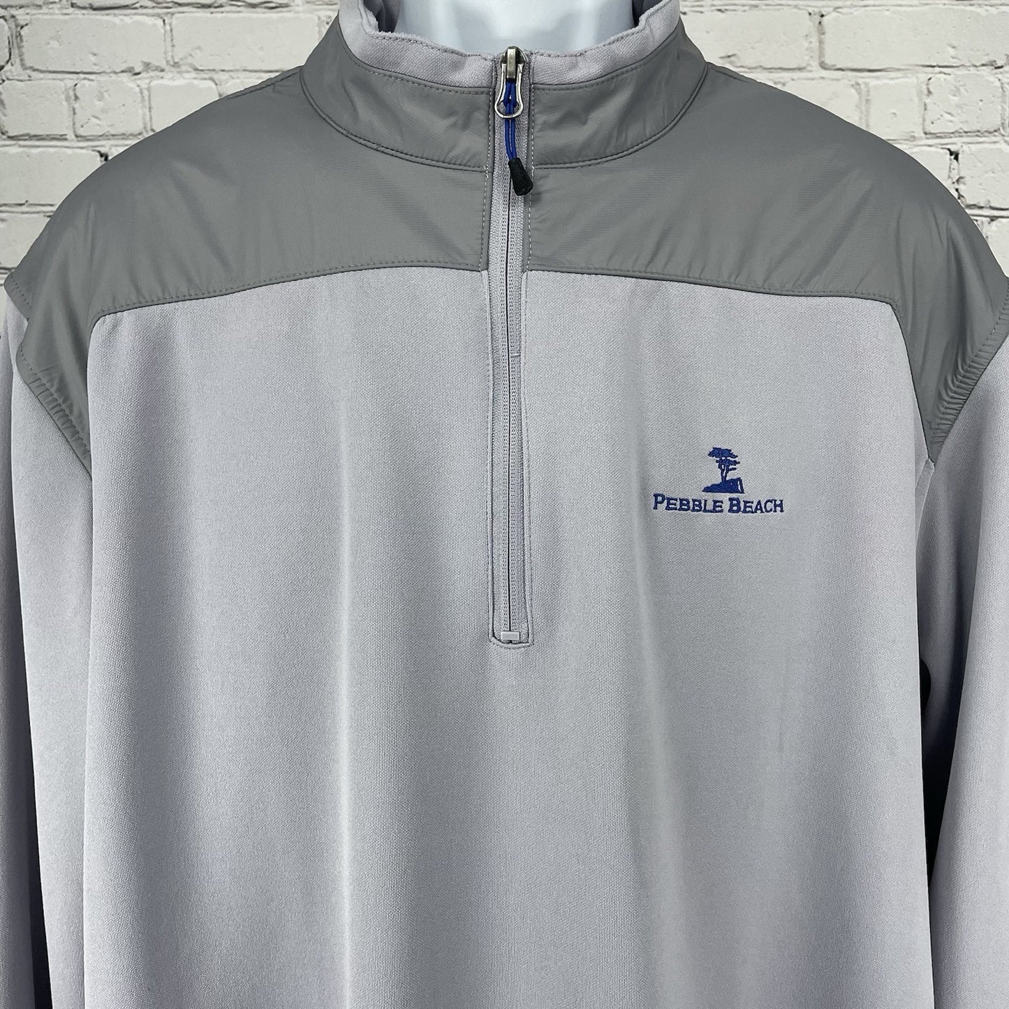 Pebble Beach Grey Purple Performance 1/4 Zip Pullover Sweater Golf Size XL
