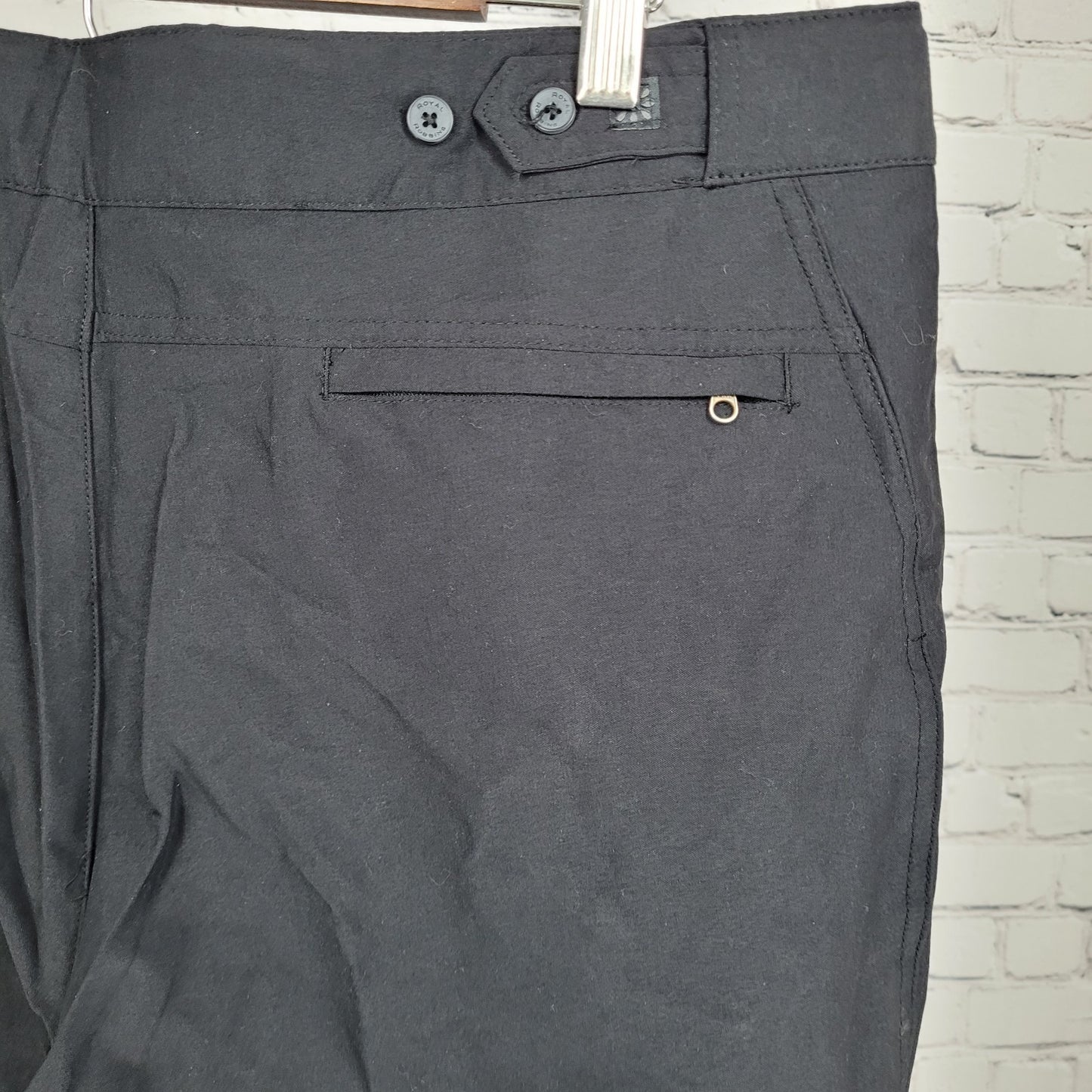 NWT Royal Robbins Black Paseo Stretch Nylon Traveler UPF Pants Slim 16 (36x28)