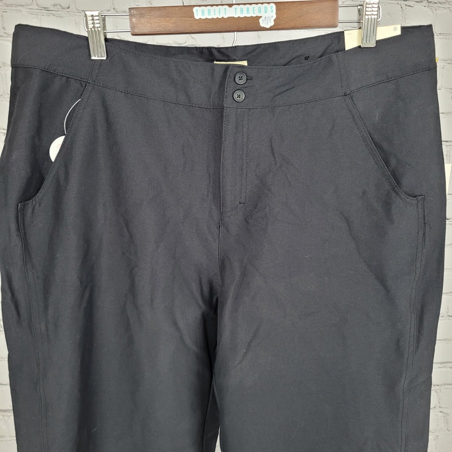 NWT Royal Robbins Black Paseo Stretch Nylon Traveler UPF Pants Slim 16 (36x28)