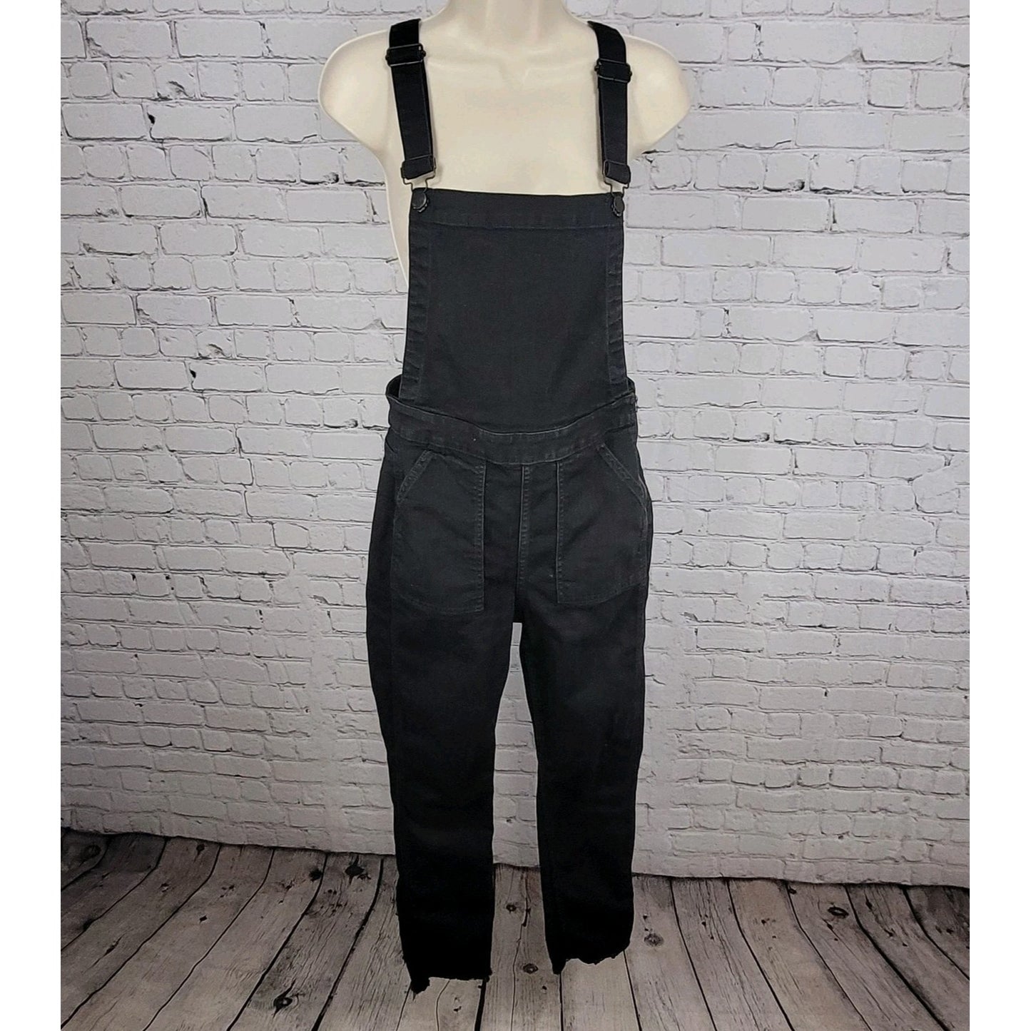Madewell Black Denim Skinny Leg Adjustable Straps Overalls Jumper Size XS