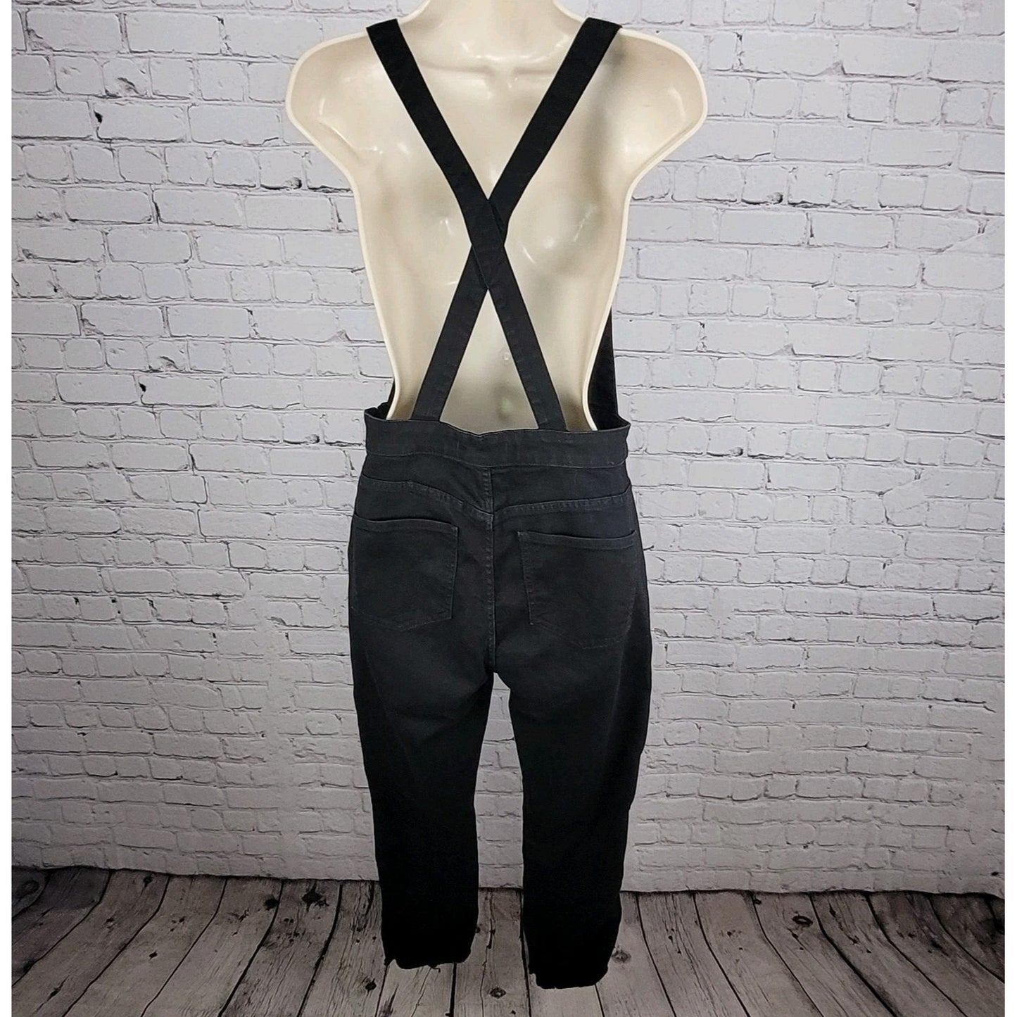 Madewell Black Denim Skinny Leg Adjustable Straps Overalls Jumper Size XS