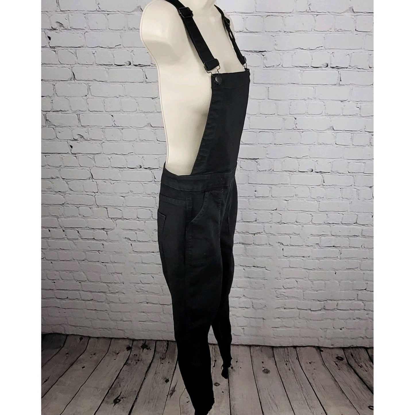 Madewell Black Denim Skinny Leg Adjustable Straps Overalls Jumper Size XS