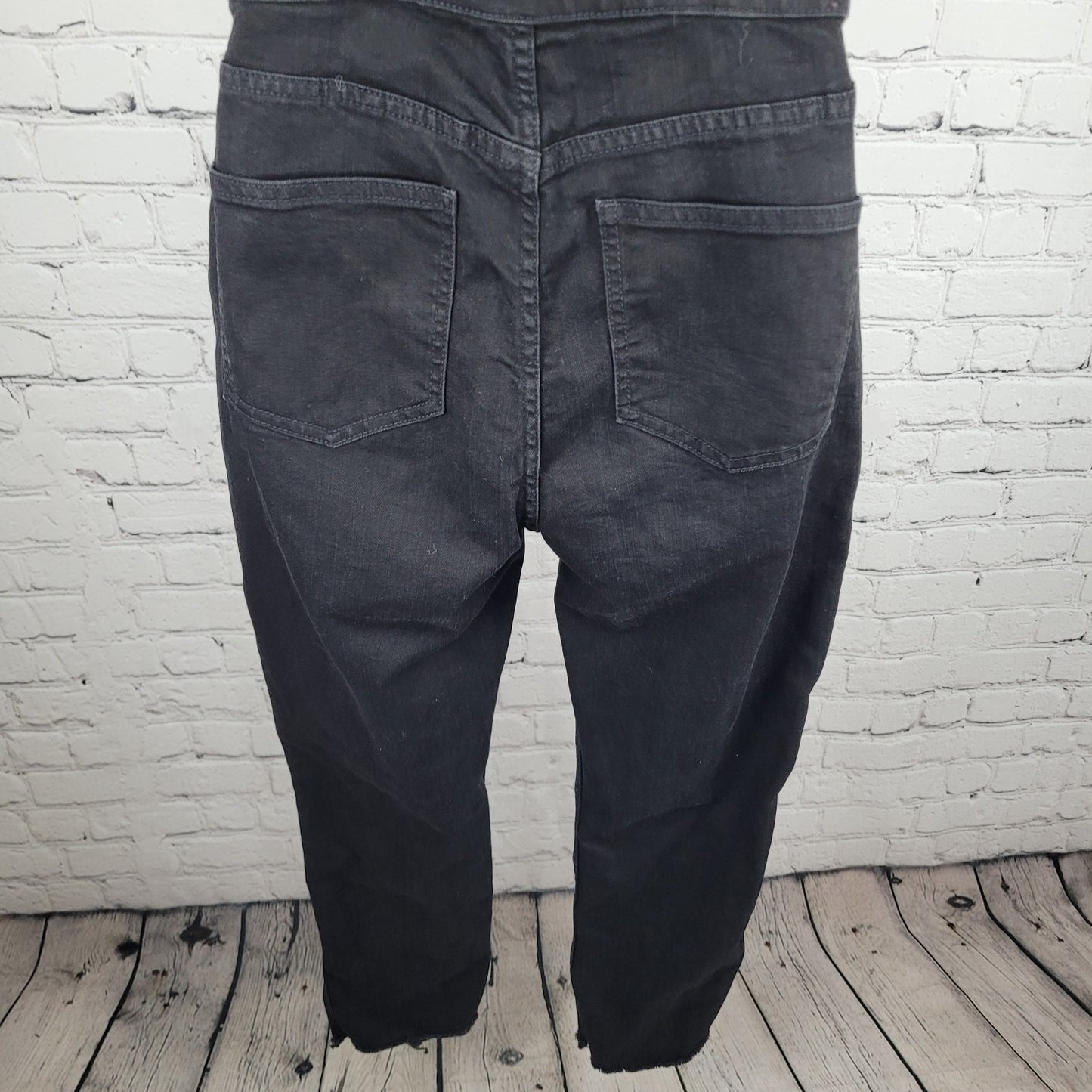 Madewell Black Denim Skinny Leg Adjustable Straps Overalls Jumper Size XS