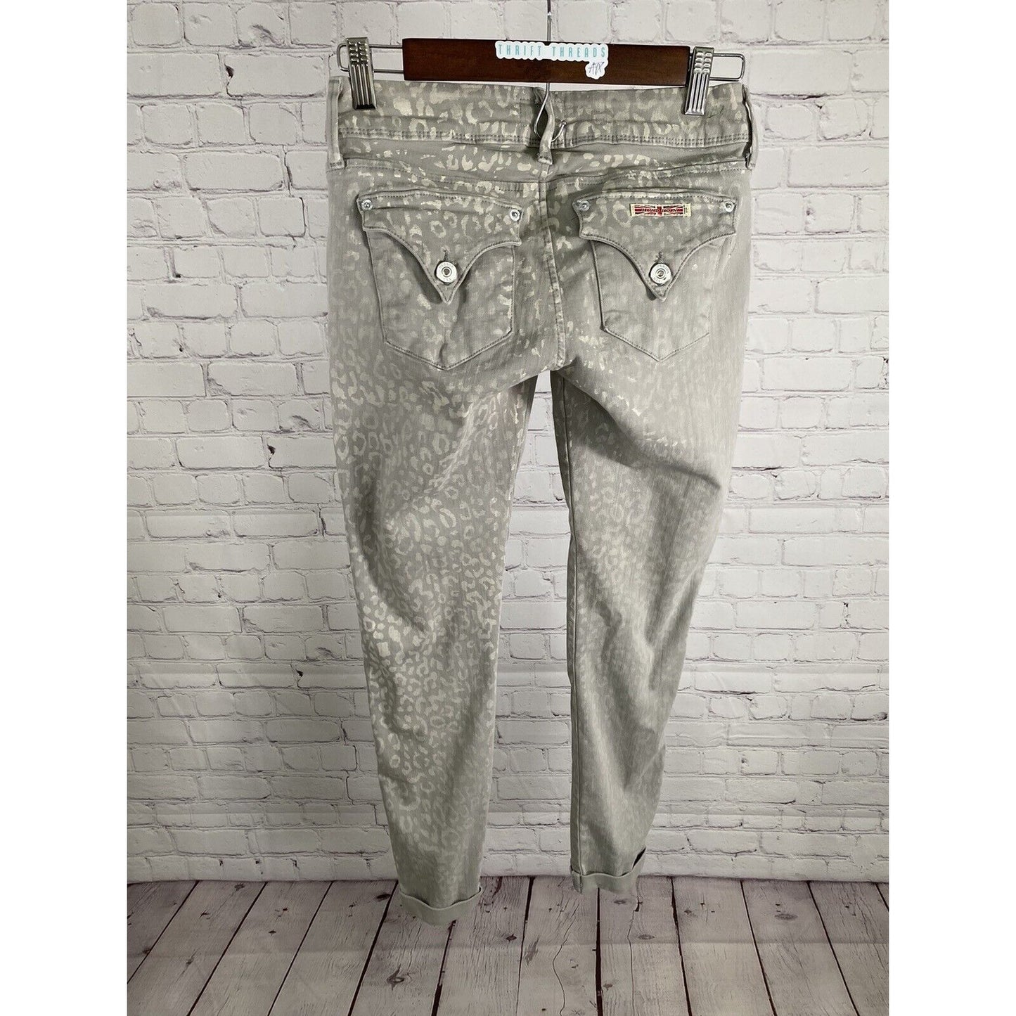 Hudson Gray Animal Print Kylie Crop Skinny Leg With Cuff Jeans (26 x 26.5)