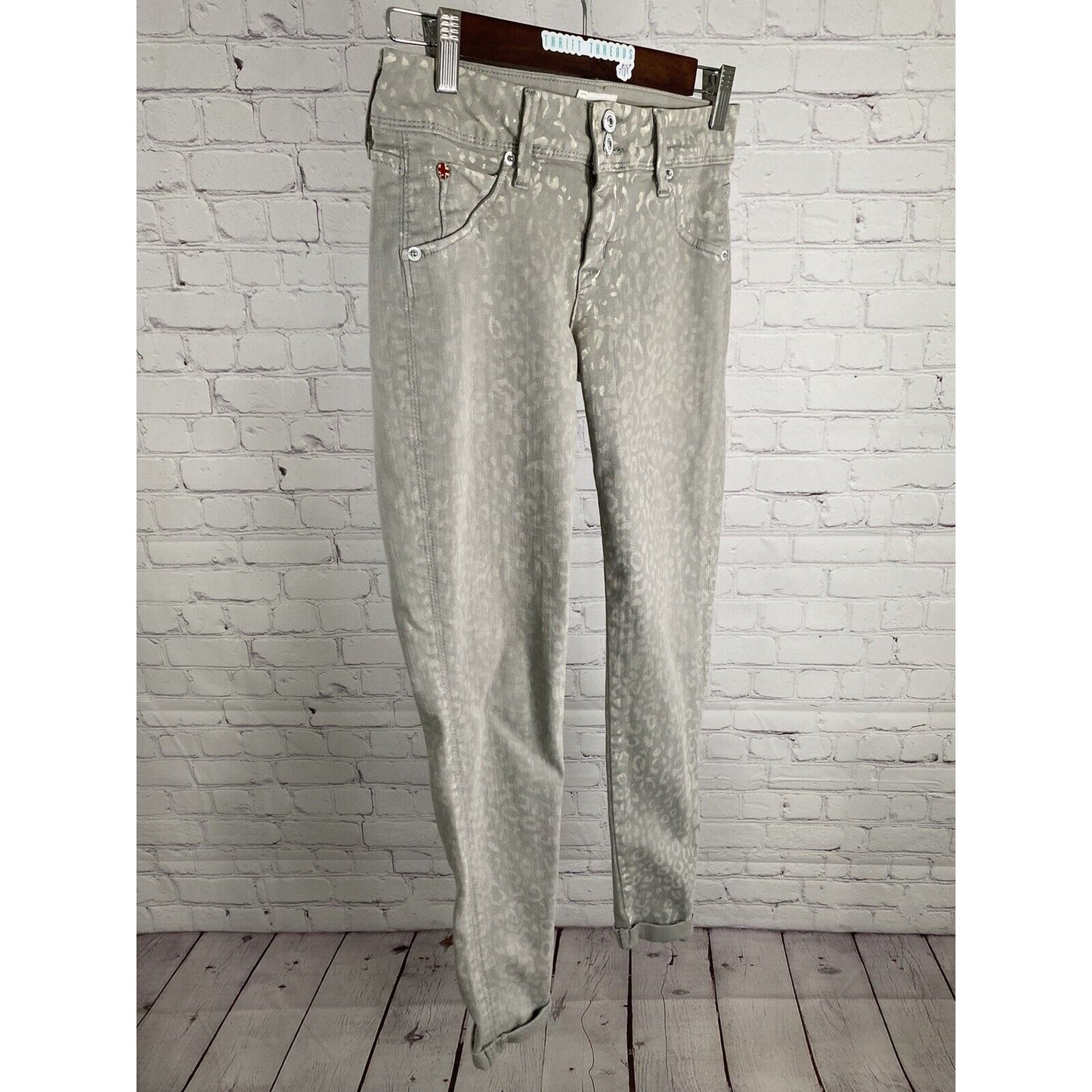 Hudson Gray Animal Print Kylie Crop Skinny Leg With Cuff Jeans (26 x 26.5)