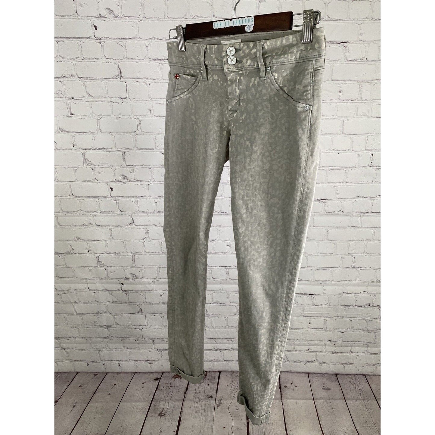 Hudson Gray Animal Print Kylie Crop Skinny Leg With Cuff Jeans (26 x 26.5)