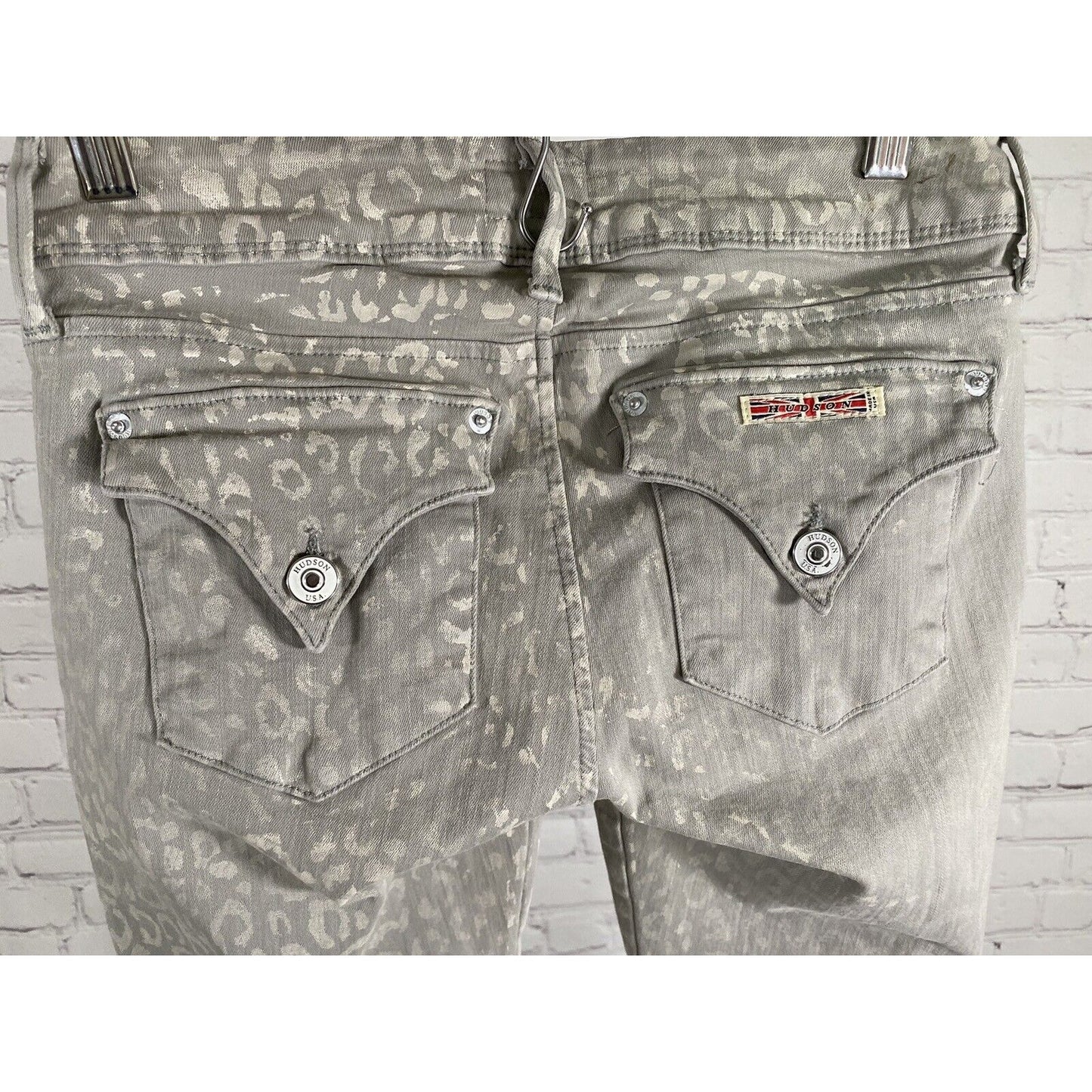 Hudson Gray Animal Print Kylie Crop Skinny Leg With Cuff Jeans (26 x 26.5)