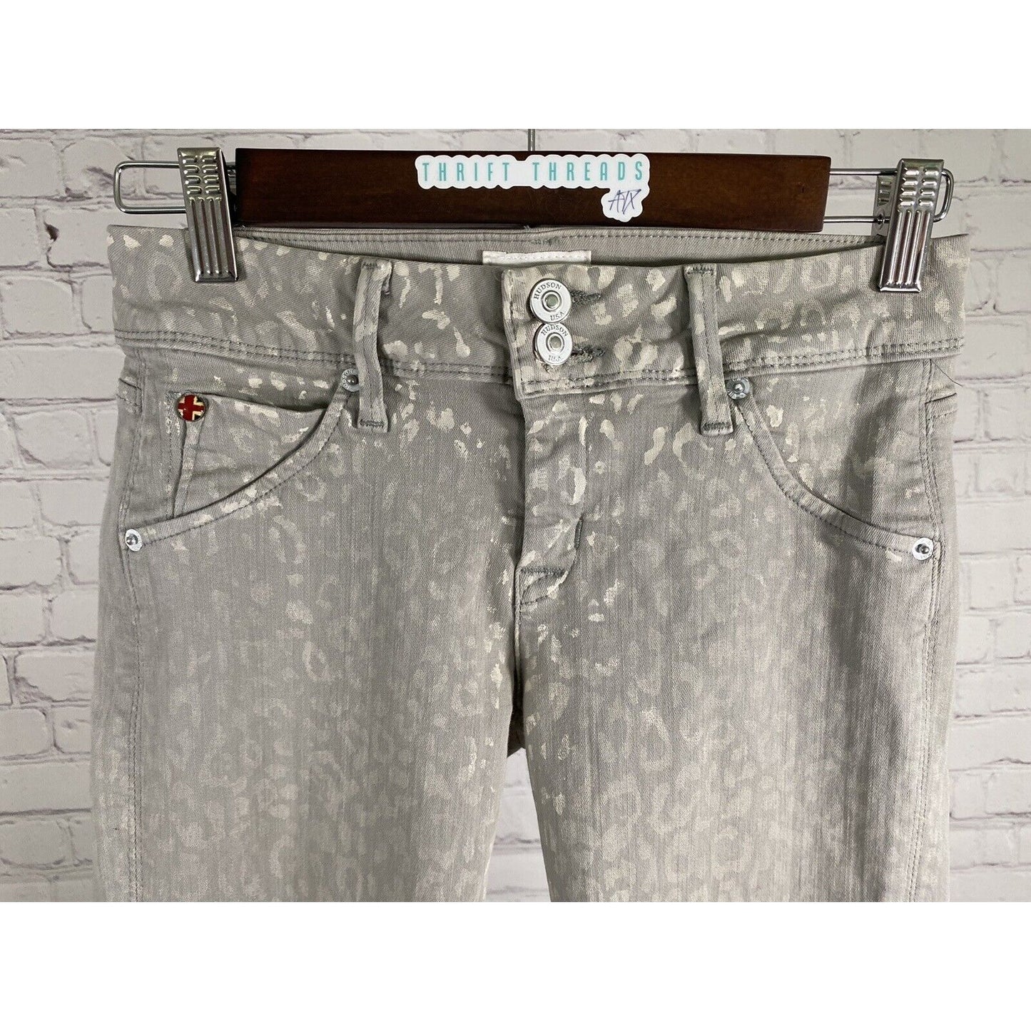 Hudson Gray Animal Print Kylie Crop Skinny Leg With Cuff Jeans (26 x 26.5)