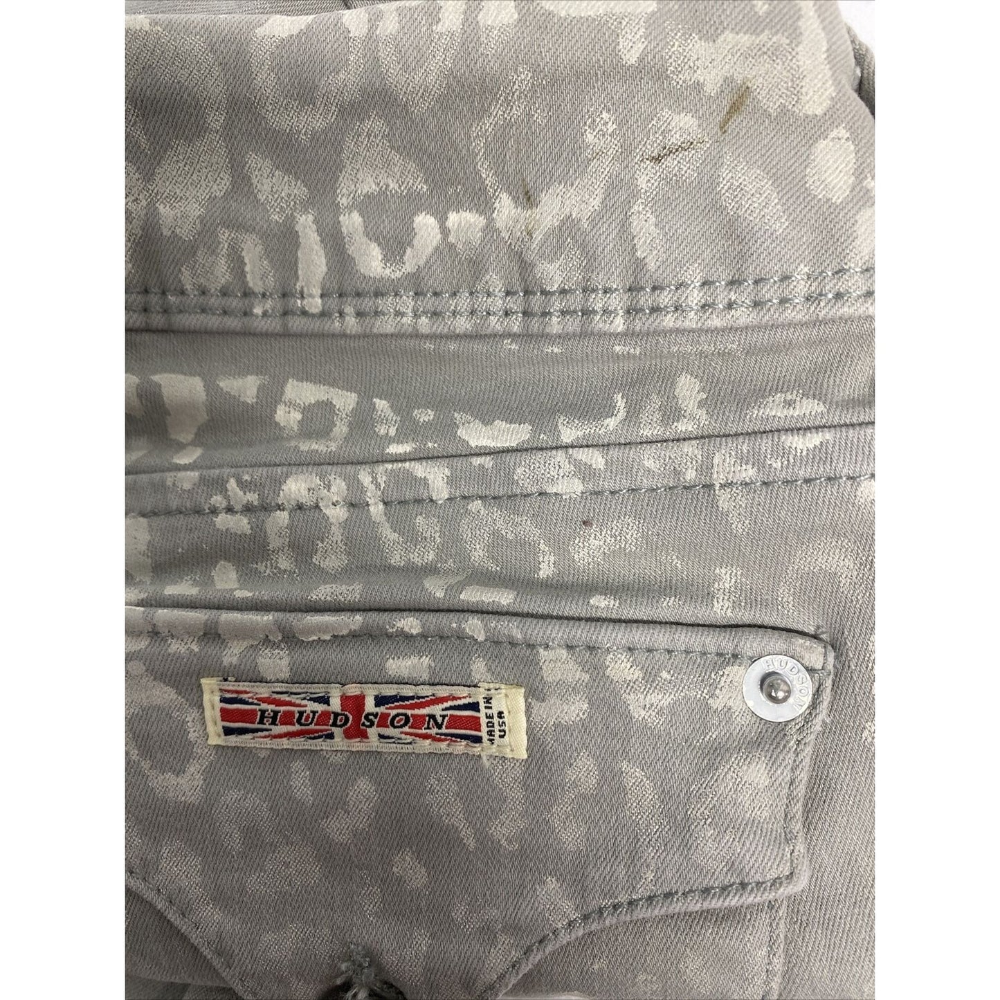 Hudson Gray Animal Print Kylie Crop Skinny Leg With Cuff Jeans (26 x 26.5)