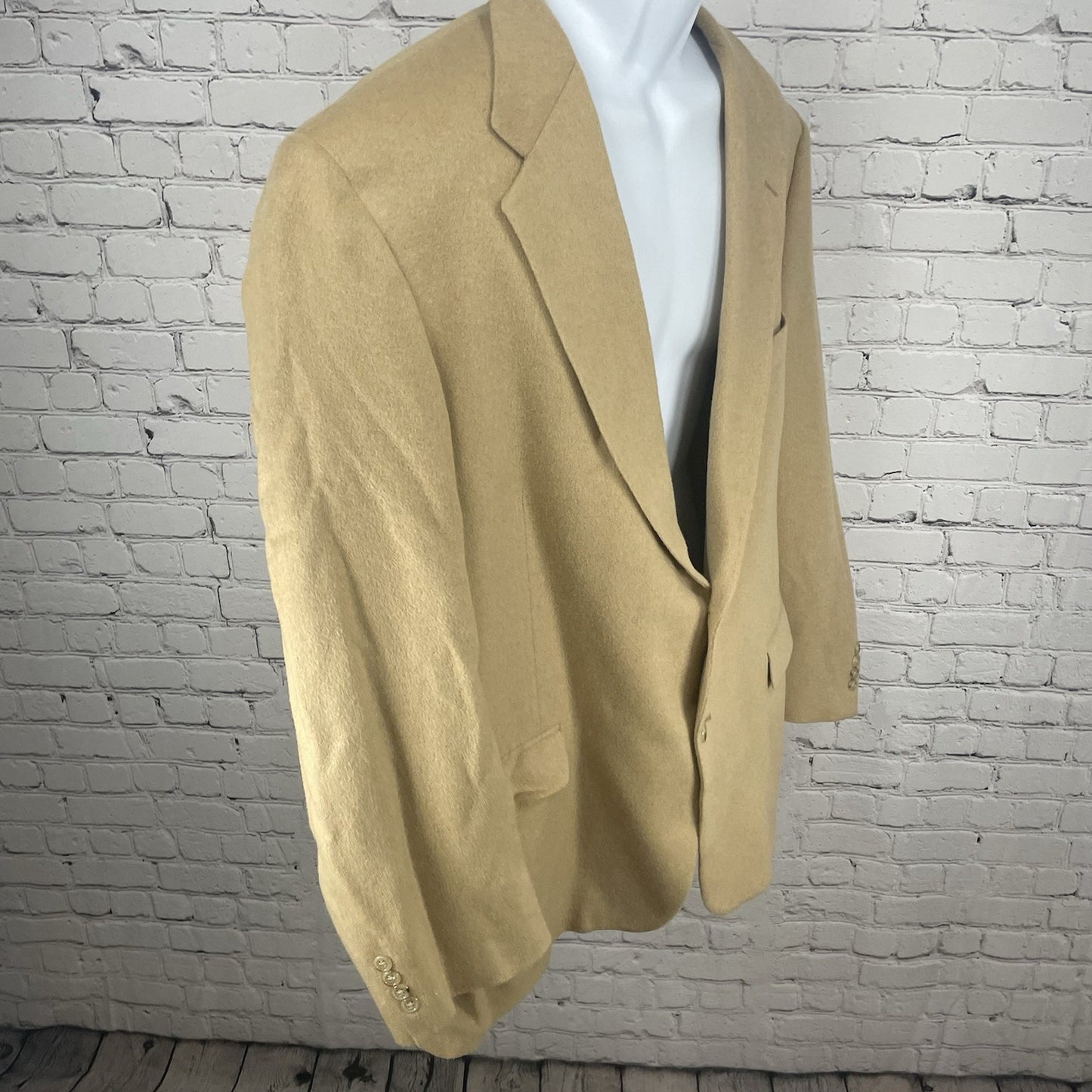 VTG Rochester Couture Tan 2 Button Vented Blazer Sport Coat USA Made Size 50L