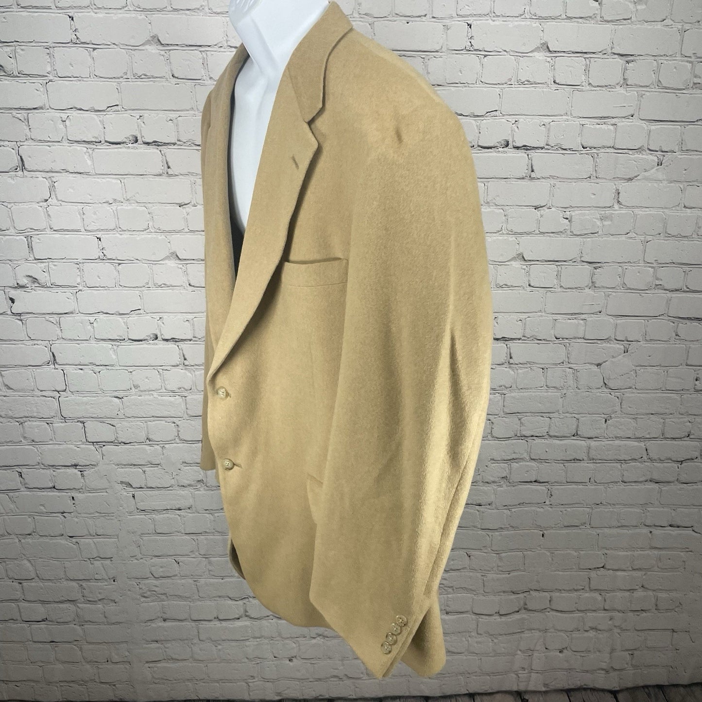 VTG Rochester Couture Tan 2 Button Vented Blazer Sport Coat USA Made Size 50L