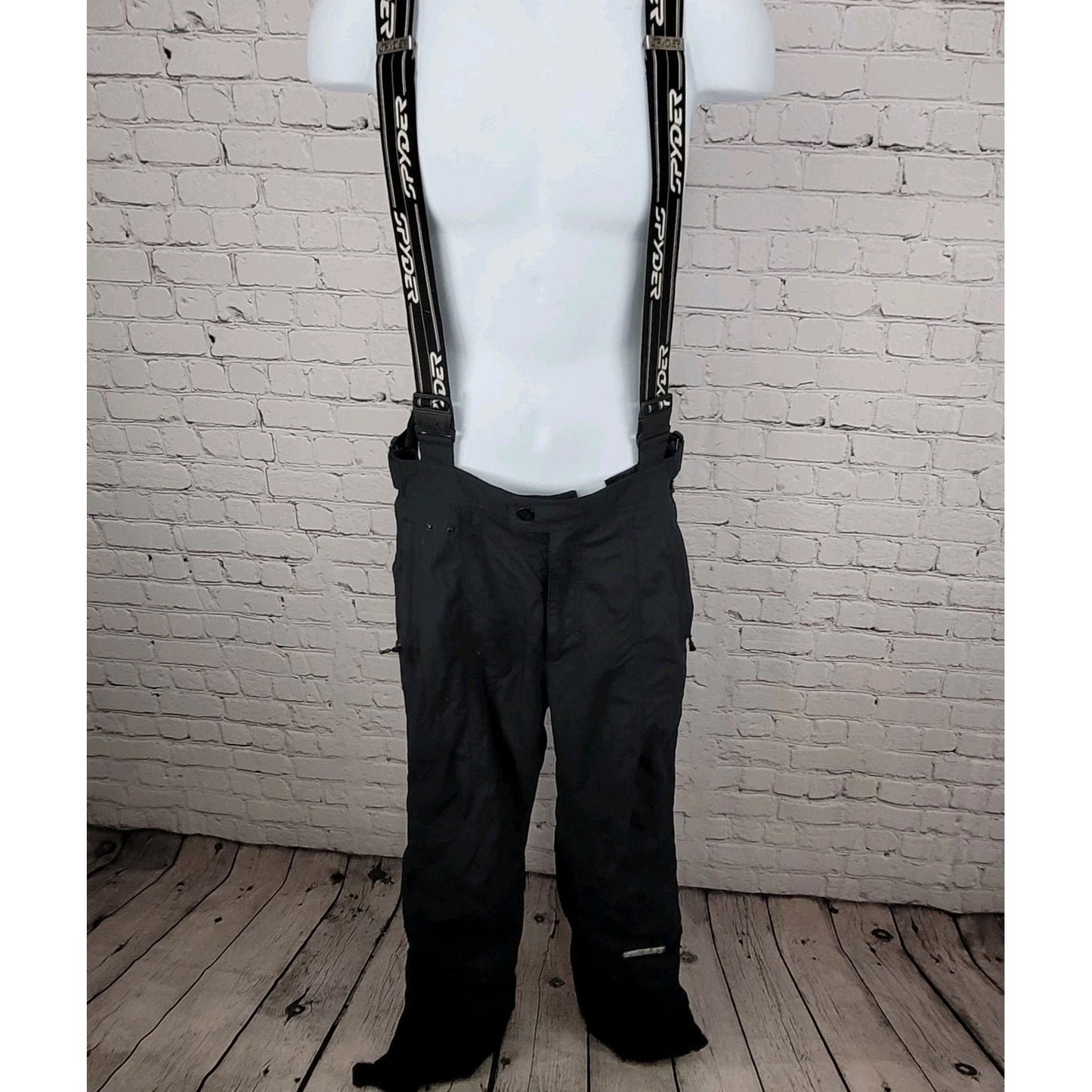 Spyder Black Adjustable Waist Snow Ski Bibs Pants Size Medium M (32x30)