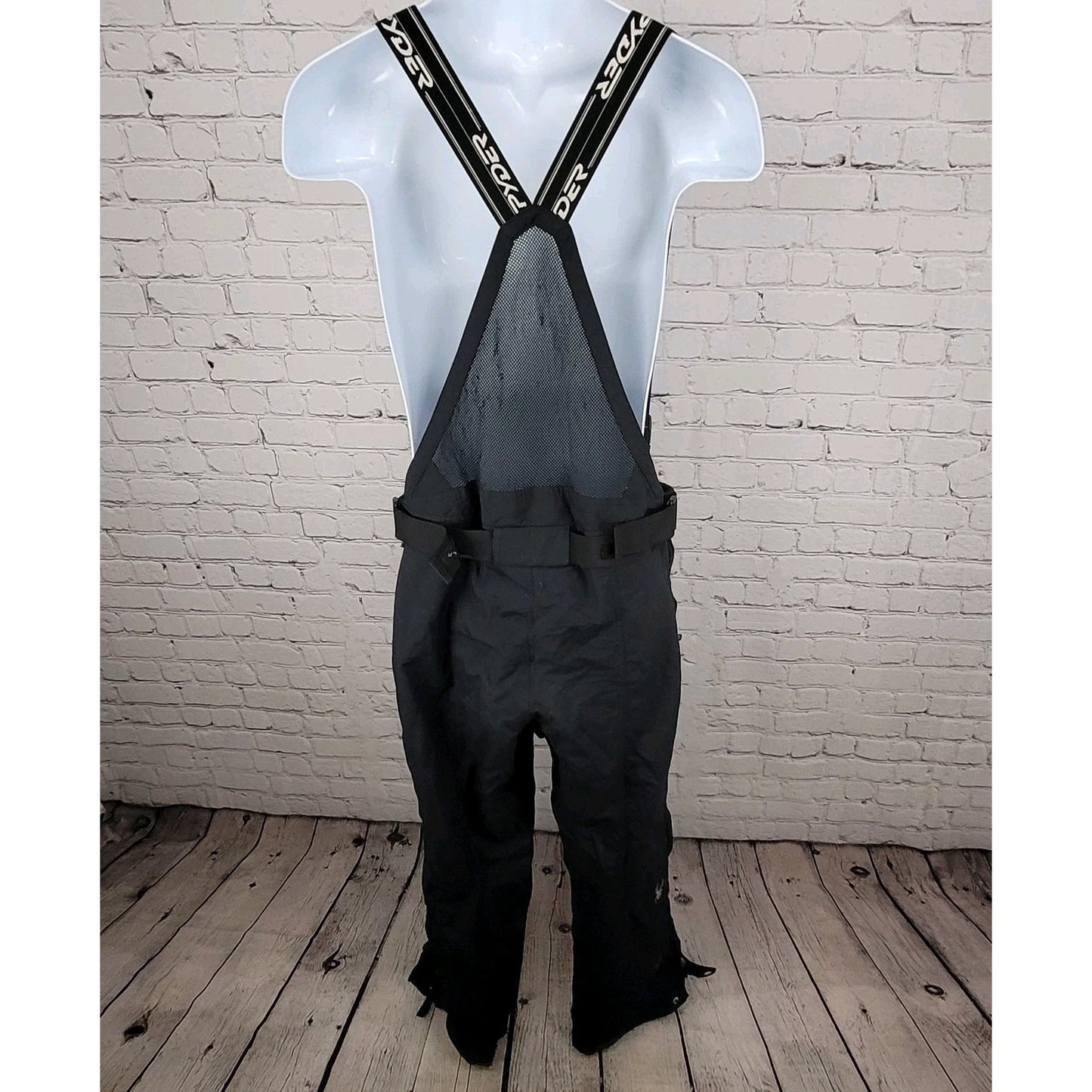 Spyder Black Adjustable Waist Snow Ski Bibs Pants Size Medium M (32x30)