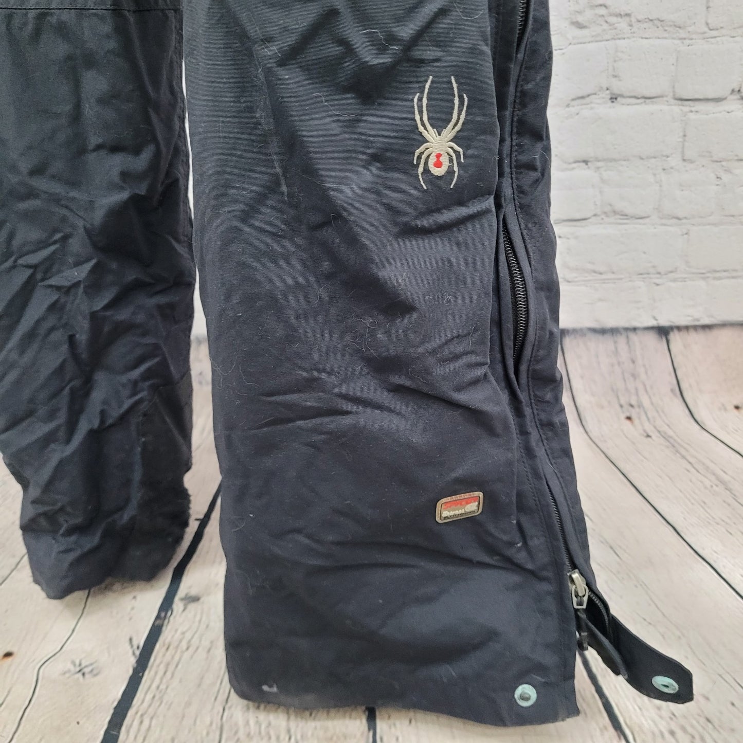 Spyder Black Adjustable Waist Snow Ski Bibs Pants Size Medium M (32x30)