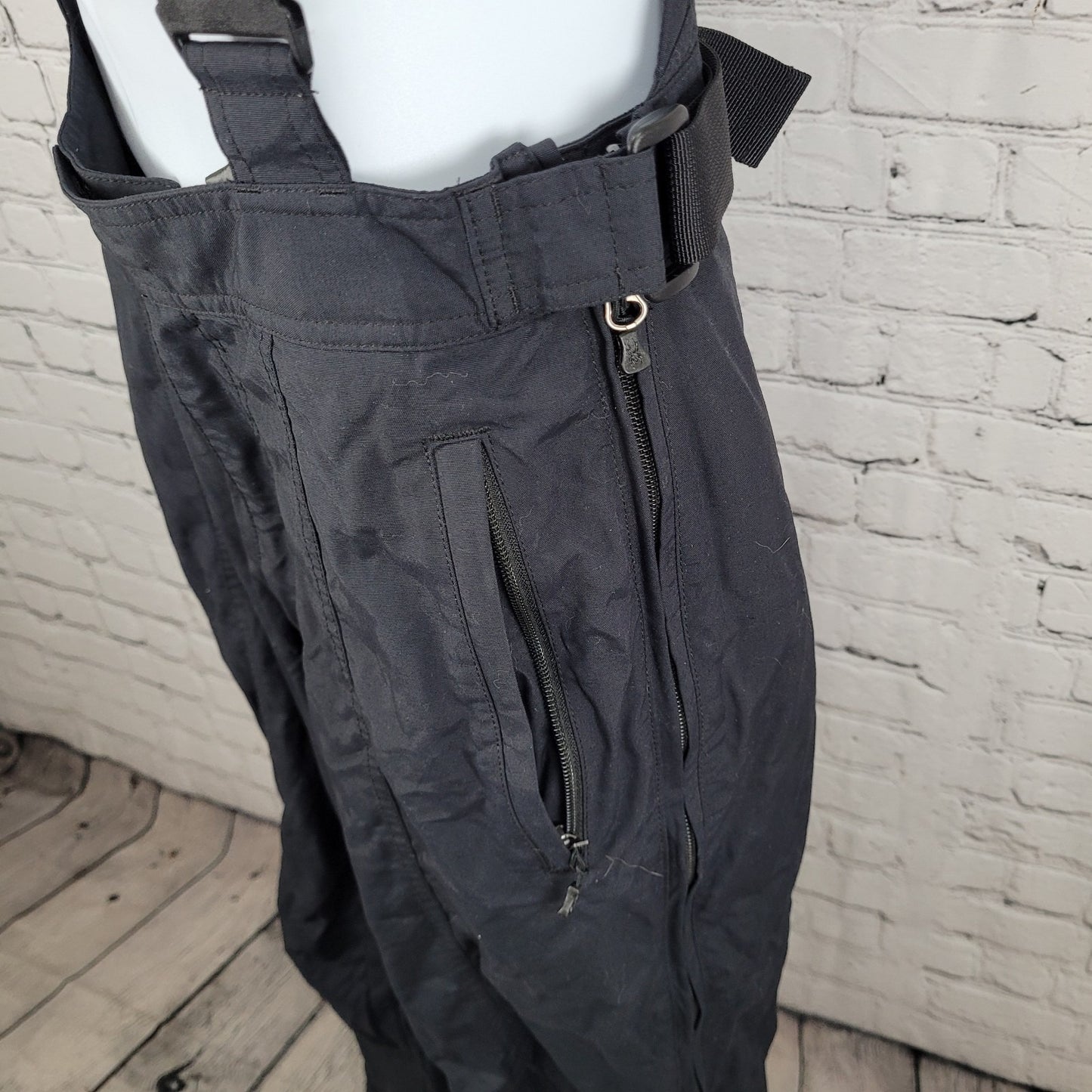 Spyder Black Adjustable Waist Snow Ski Bibs Pants Size Medium M (32x30)