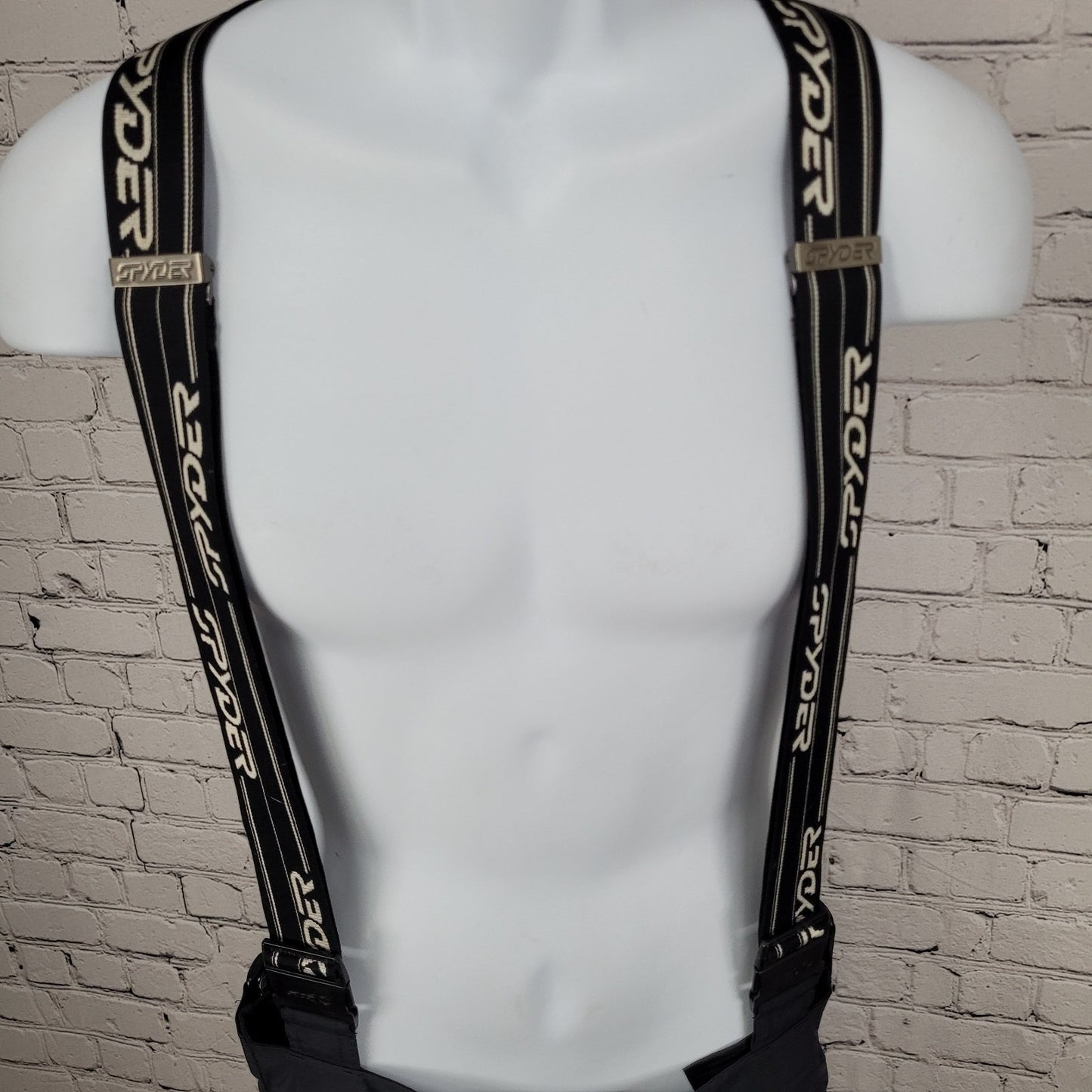 Spyder Black Adjustable Waist Snow Ski Bibs Pants Size Medium M (32x30)