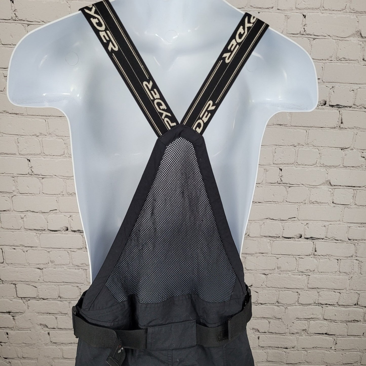 Spyder Black Adjustable Waist Snow Ski Bibs Pants Size Medium M (32x30)