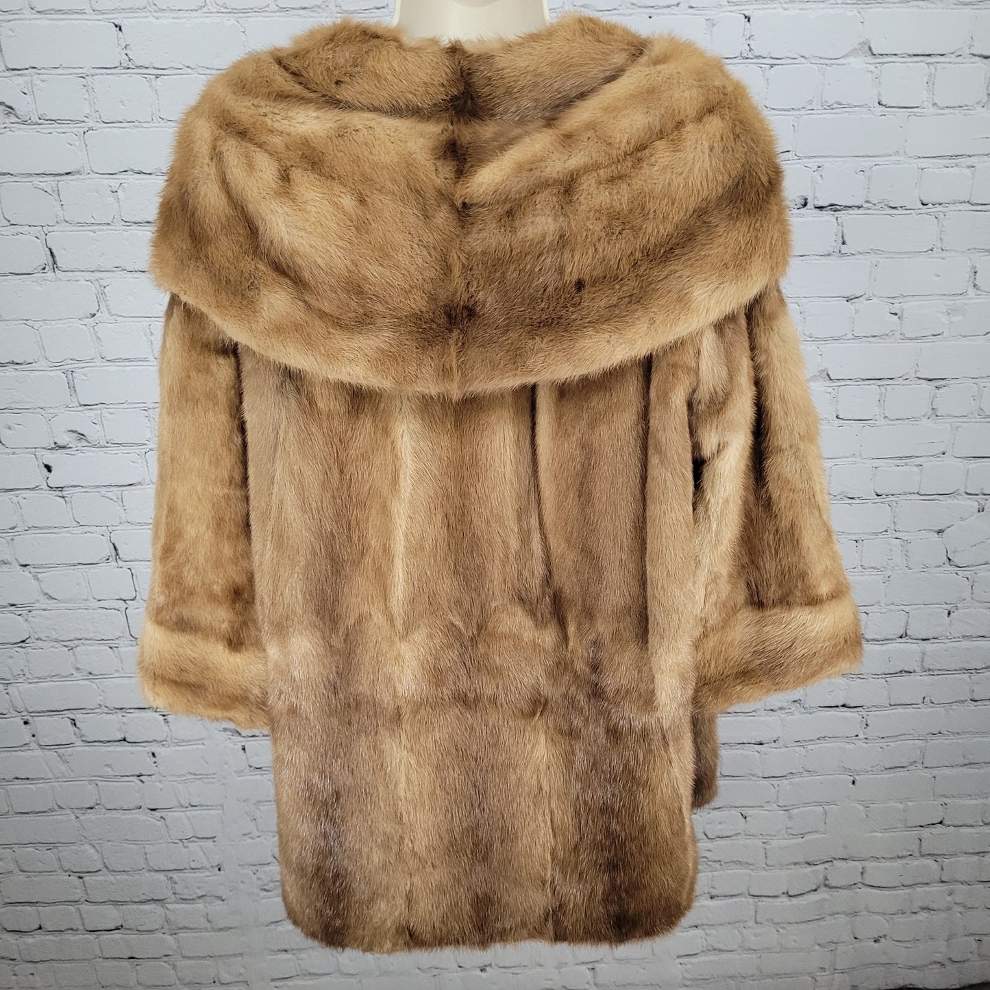 VTG Berkeley Furs The House Of Mink Burwood Brown Lined Overcoat Size Large L