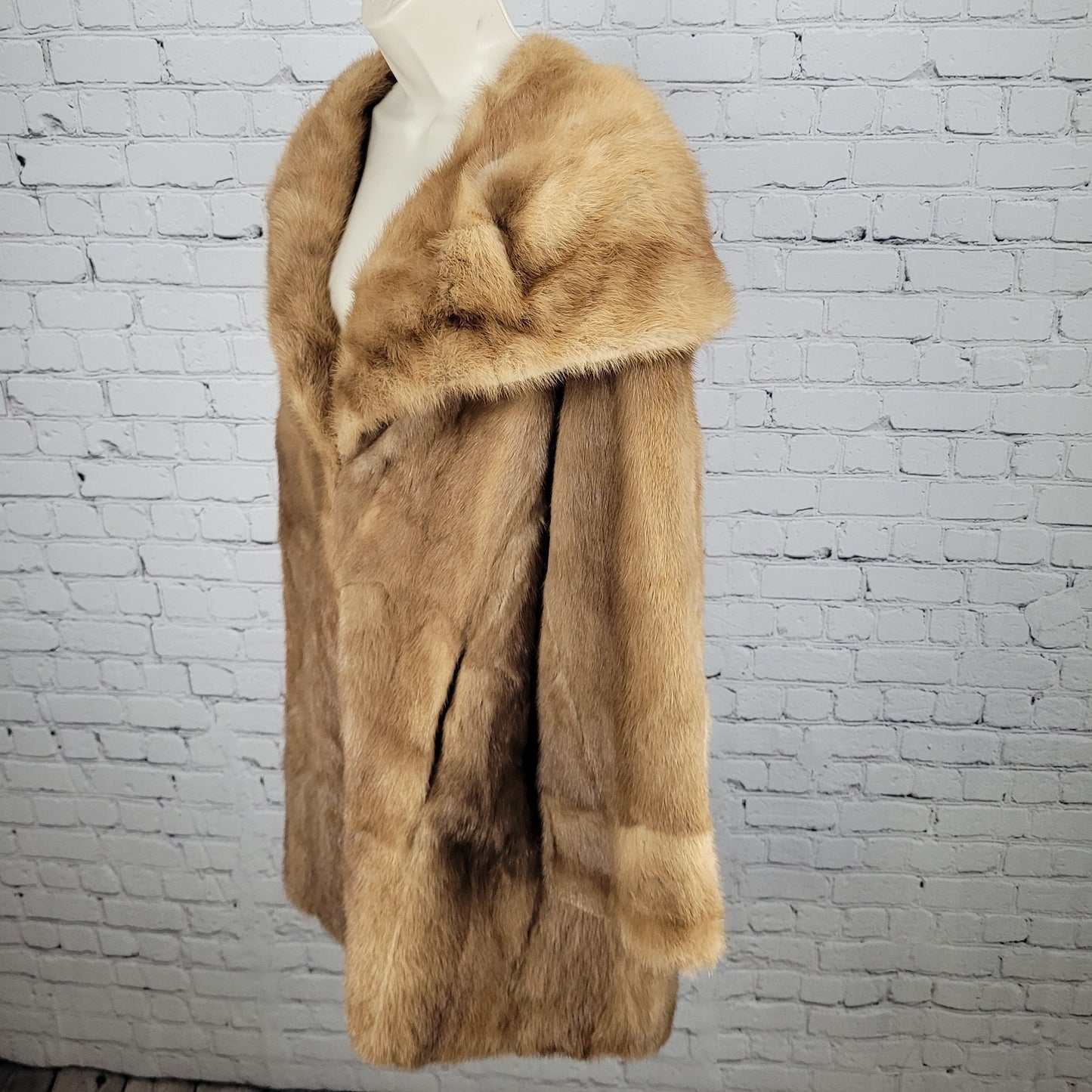 VTG Berkeley Furs The House Of Mink Burwood Brown Lined Overcoat Size Large L