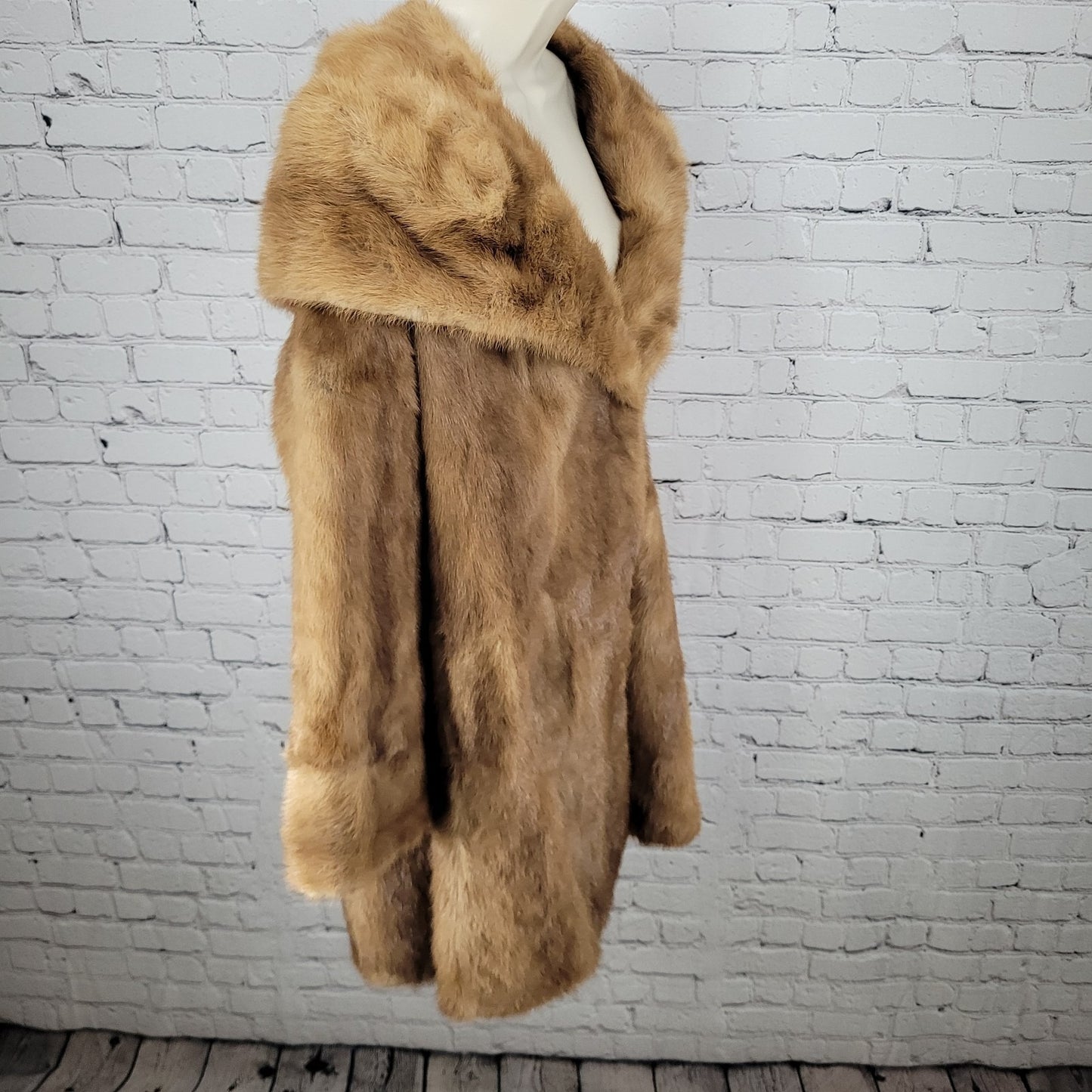 VTG Berkeley Furs The House Of Mink Burwood Brown Lined Overcoat Size Large L