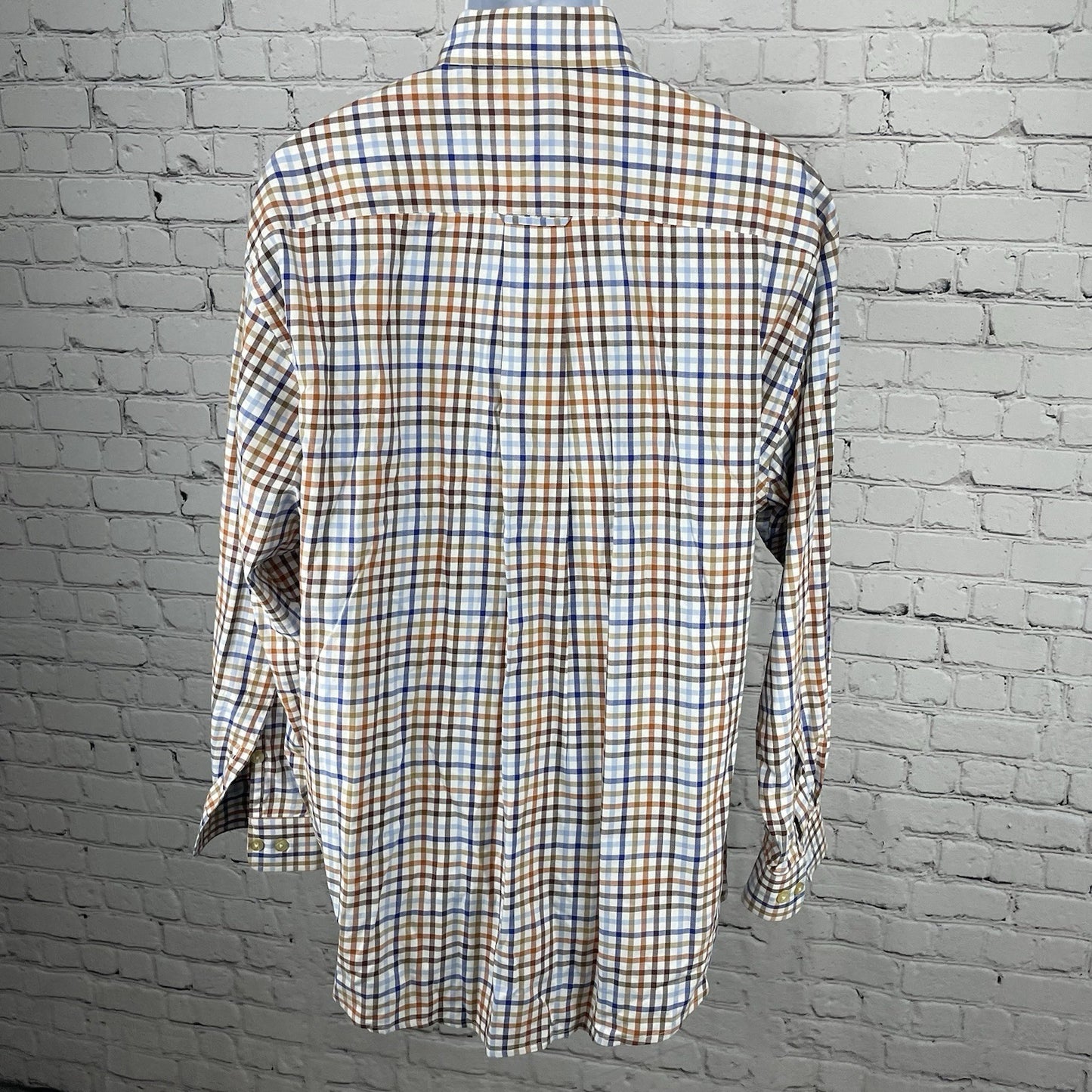 Orvis Multicolor Check Cotton Long Sleeve Button Up Lightweight Shirt Size XL