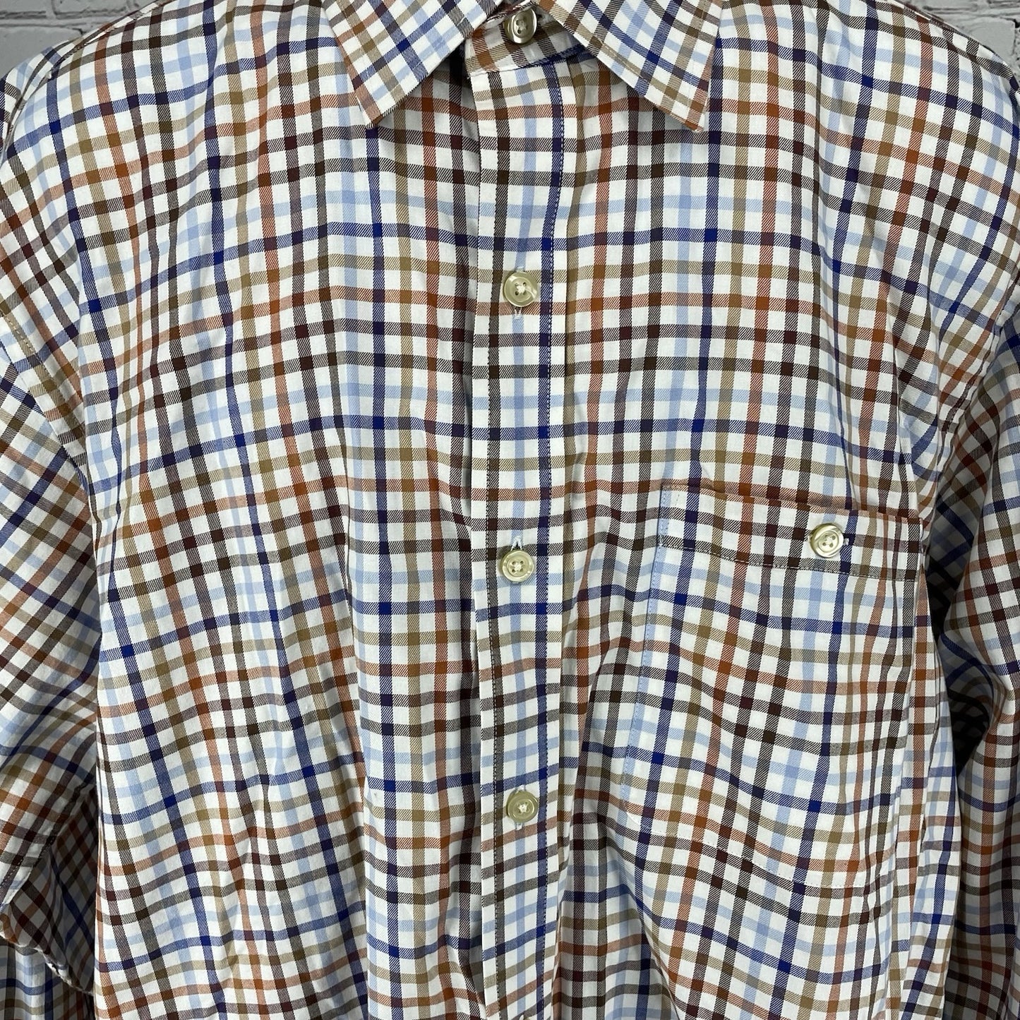 Orvis Multicolor Check Cotton Long Sleeve Button Up Lightweight Shirt Size XL