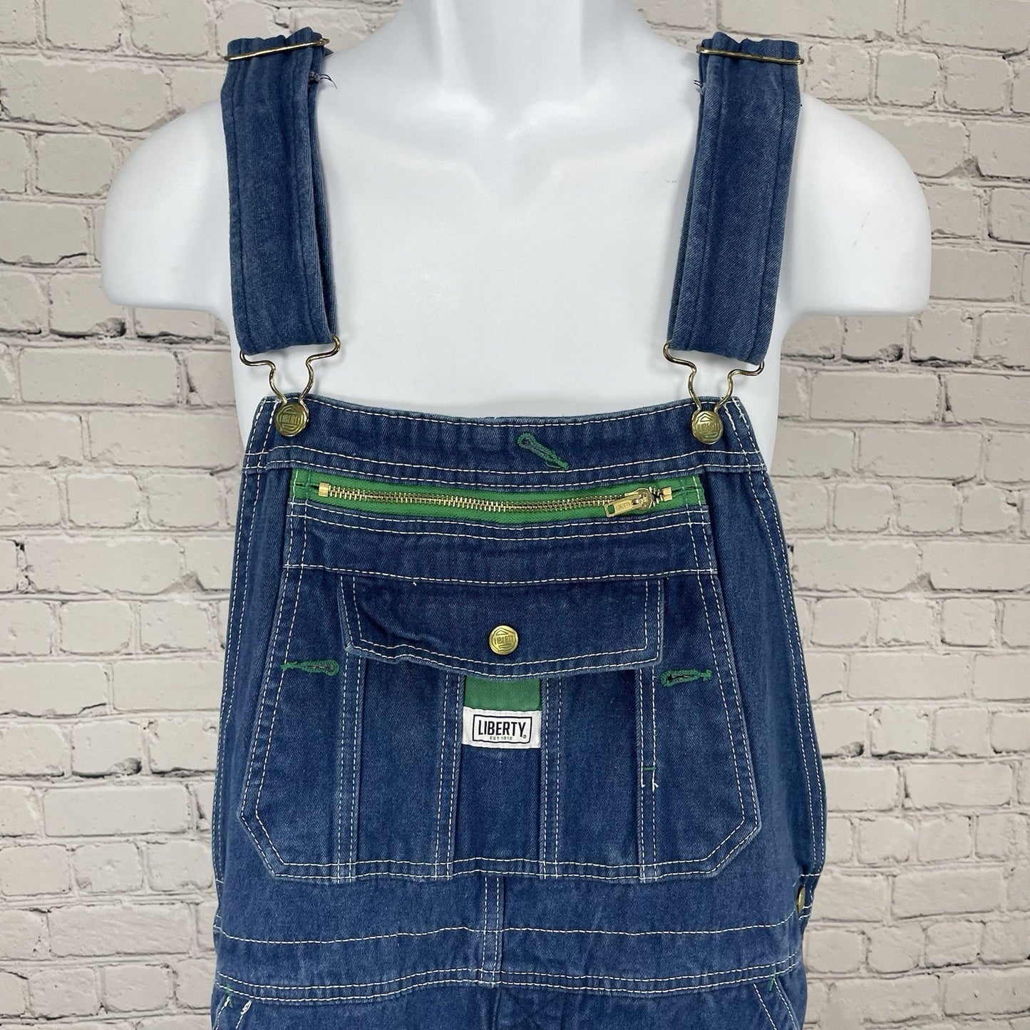 Liberty Blue Denim 100% Cotton Cargo Pockets Workwear Overalls Size 36x28