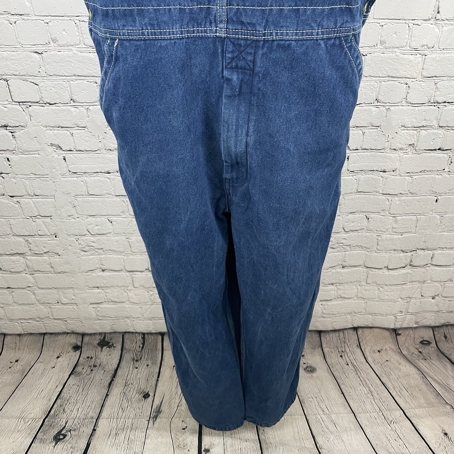 Liberty Blue Denim 100% Cotton Cargo Pockets Workwear Overalls Size 36x28