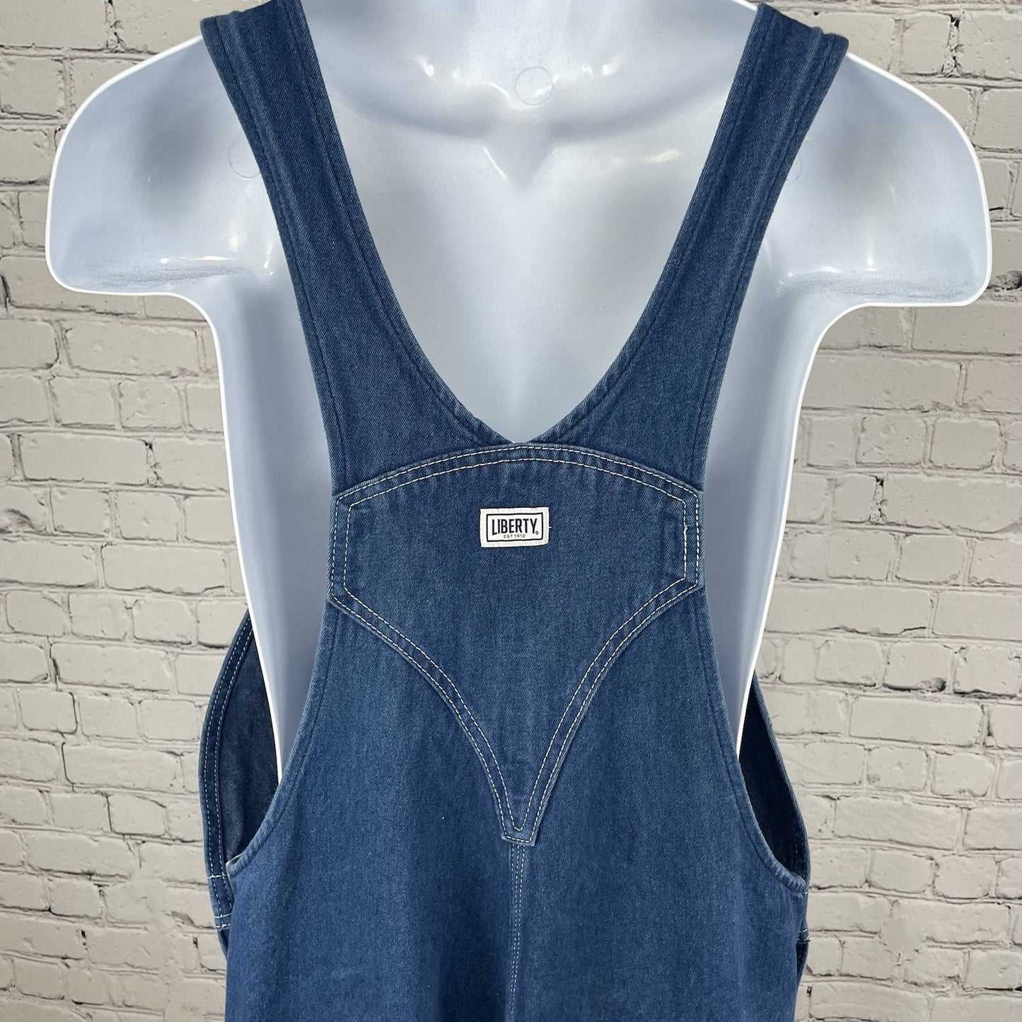 Liberty Blue Denim 100% Cotton Cargo Pockets Workwear Overalls Size 36x28
