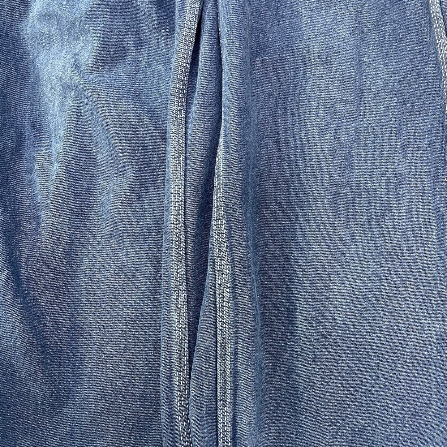 Liberty Blue Denim 100% Cotton Cargo Pockets Workwear Overalls Size 36x28