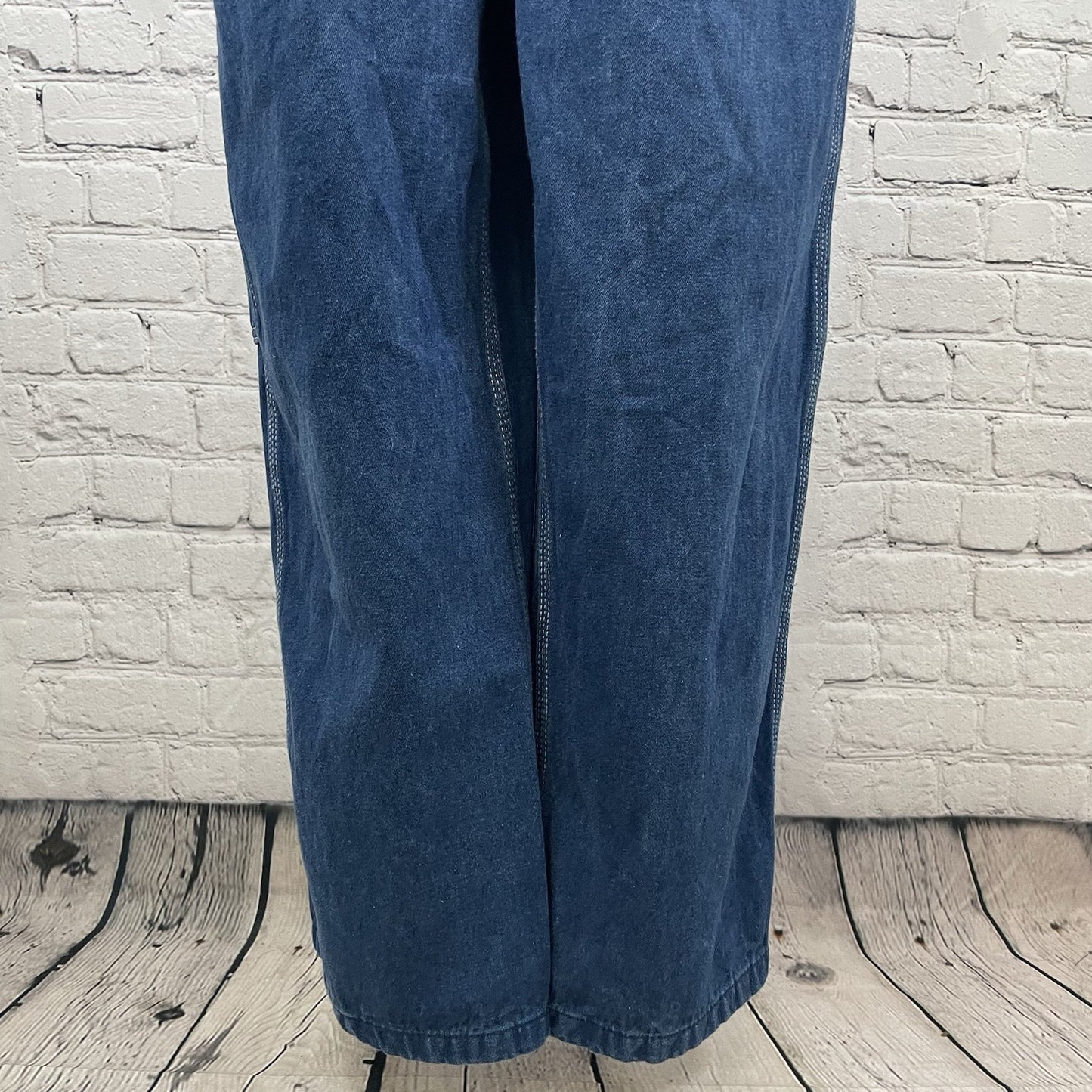 Liberty Blue Denim 100% Cotton Cargo Pockets Workwear Overalls Size 36x28