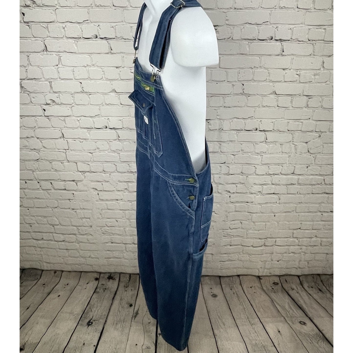 Liberty Blue Denim 100% Cotton Cargo Pockets Workwear Overalls Size 36x28