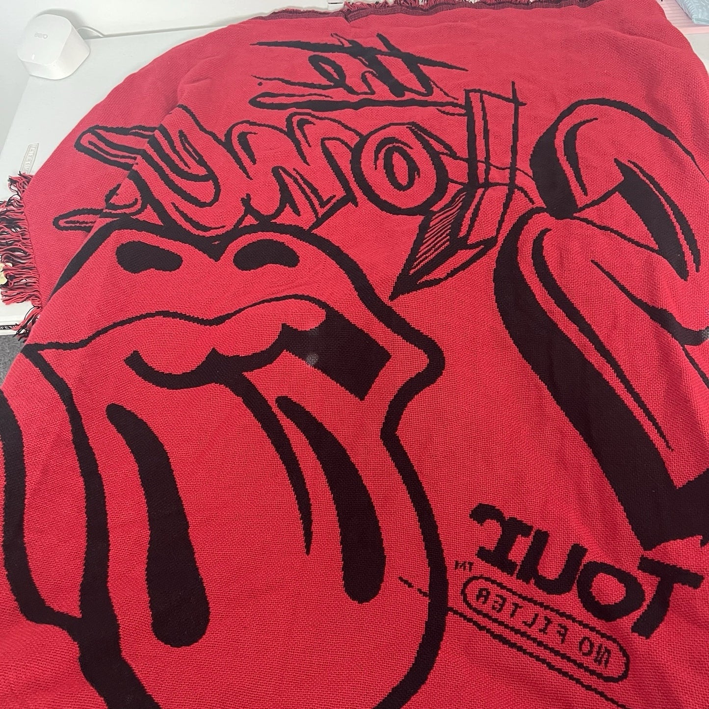 NWT The Rolling Stones Red Black No Filter Tour 2021 Fringe Blanket Throw