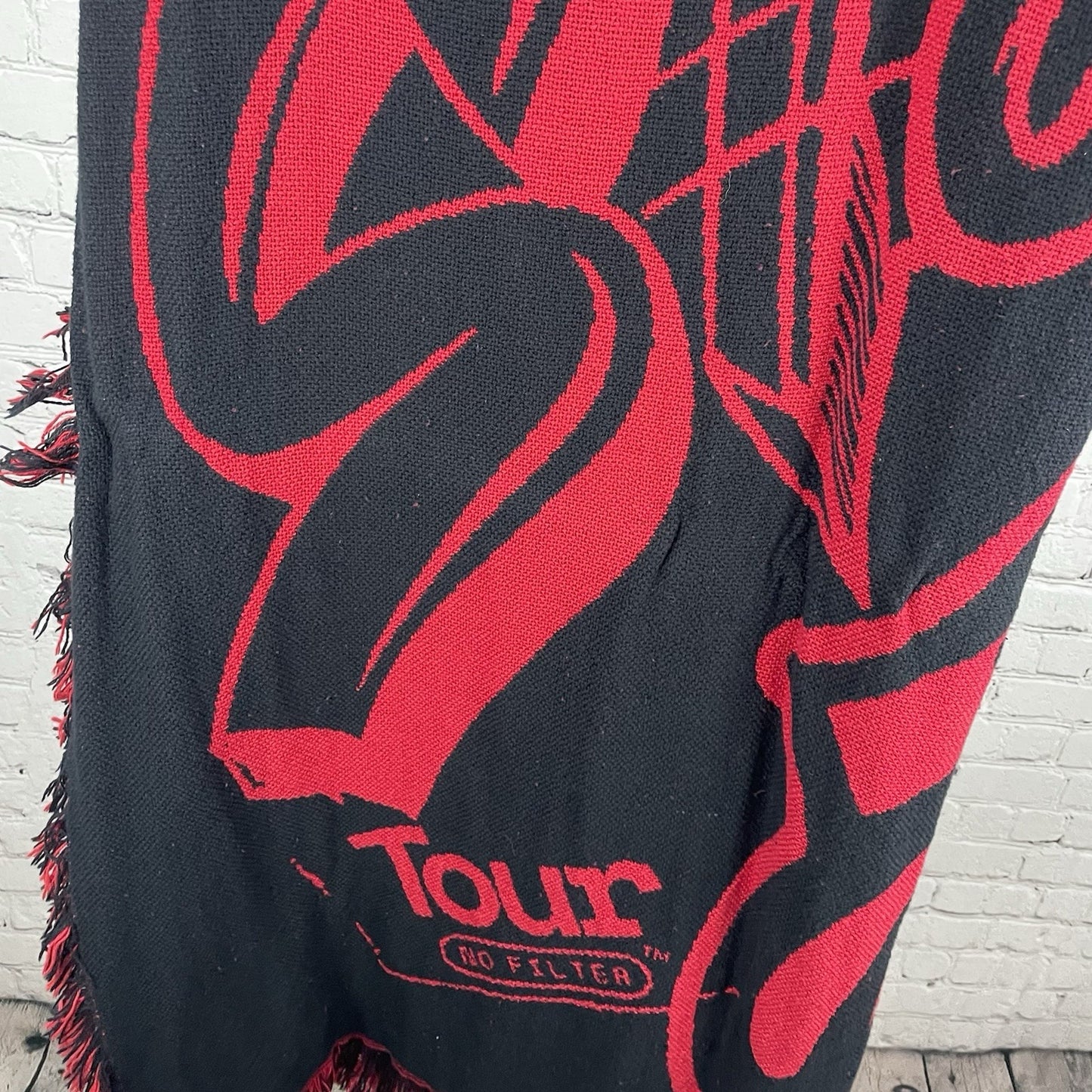 NWT The Rolling Stones Red Black No Filter Tour 2021 Fringe Blanket Throw