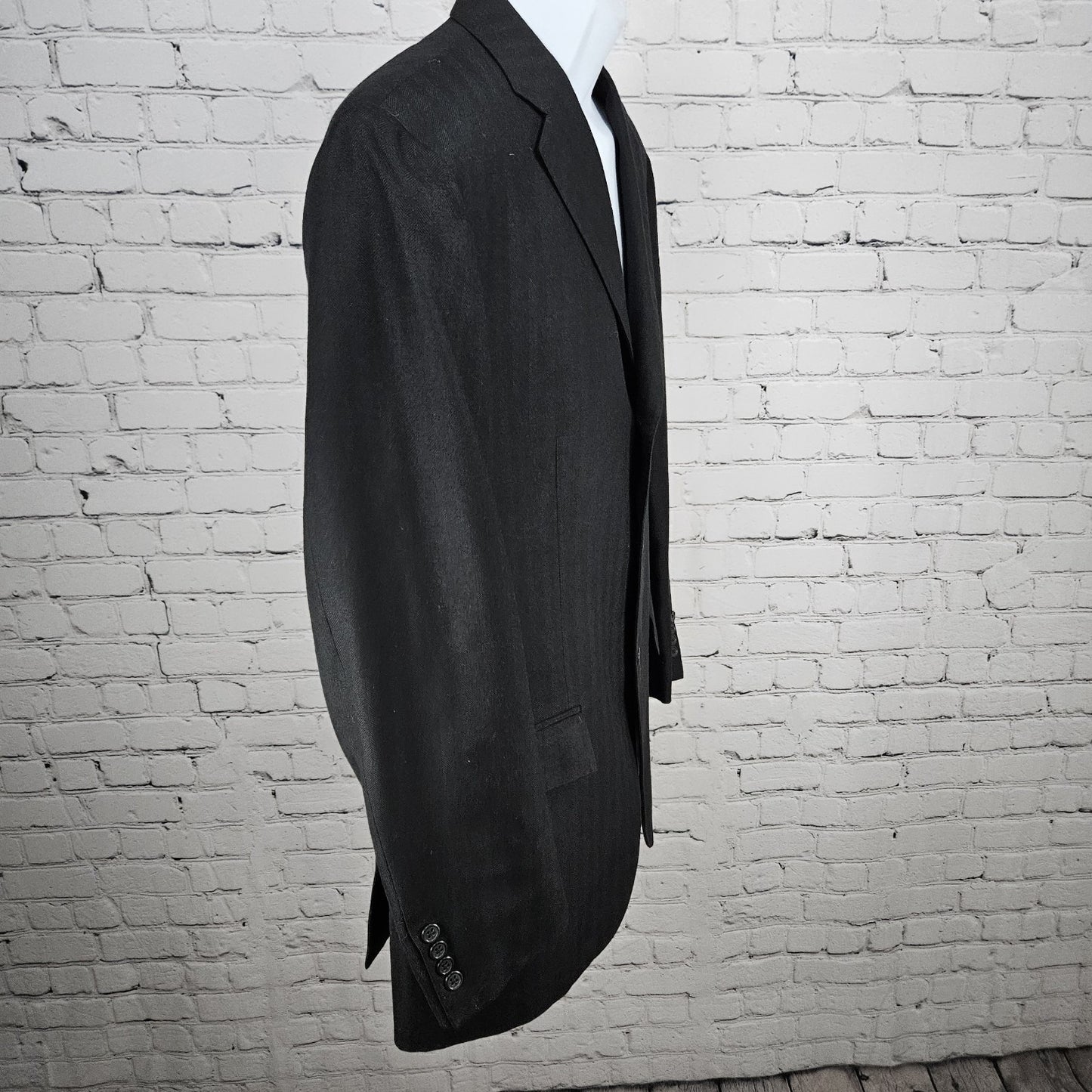 Polo Ralph Lauren Black Silk Cashmere 3 Button Blazer Sport Coat Italy 42L