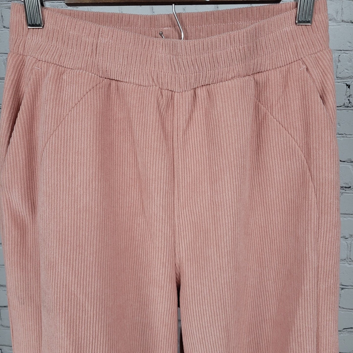 NWT Halara Pink Ribbed Soft Elastic Waist High Rise Pants Size Small S (26x28)
